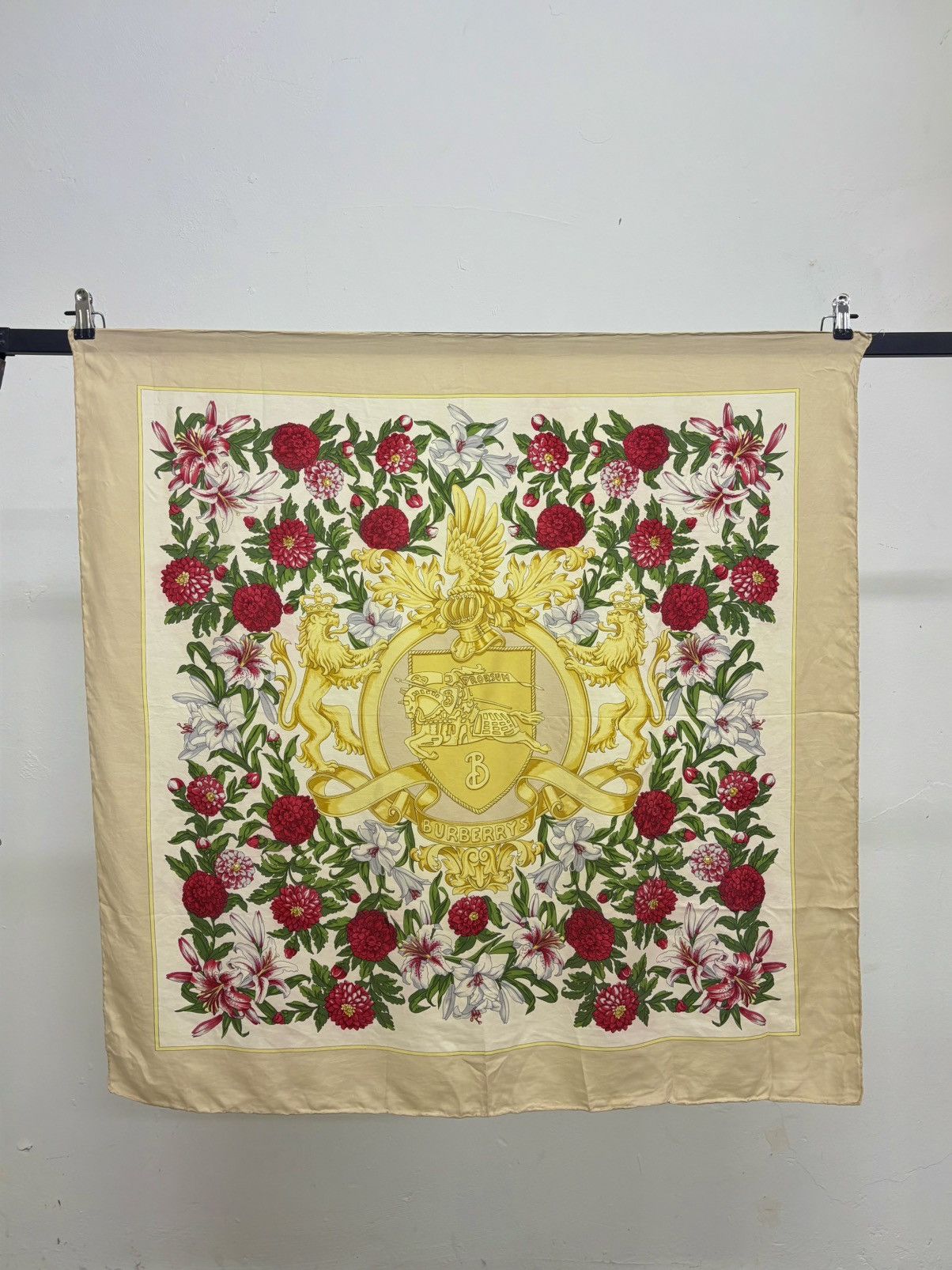 Burberry 90s Burberry Prorsum Golden Horse and Lion print silk scarf Size ONE SIZE - 1 Thumbnail