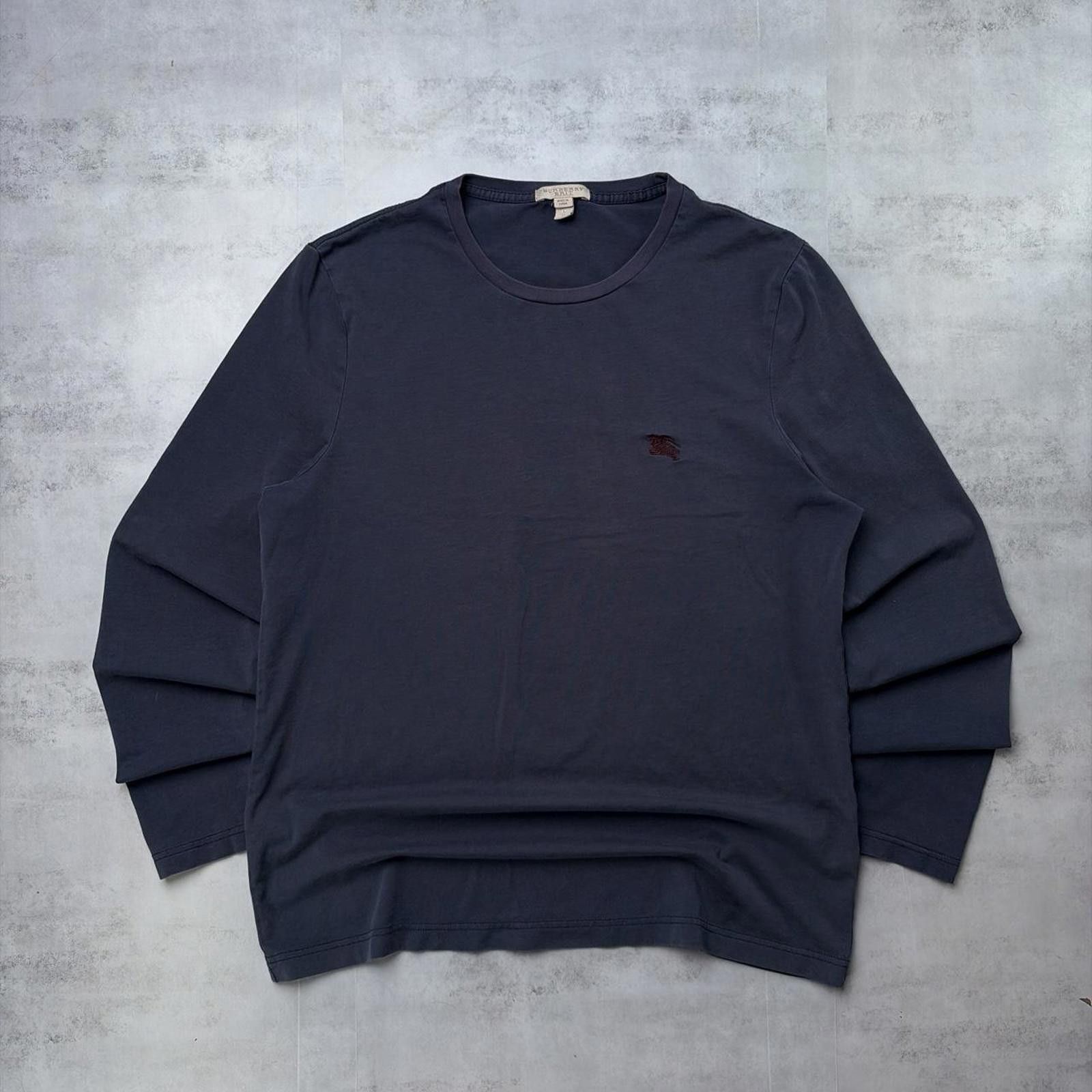 Other Y2K Navy Burberry Brit Long Sleeve Logo T-Shirt Size L / US 10 / IT 46 - 1 Thumbnail