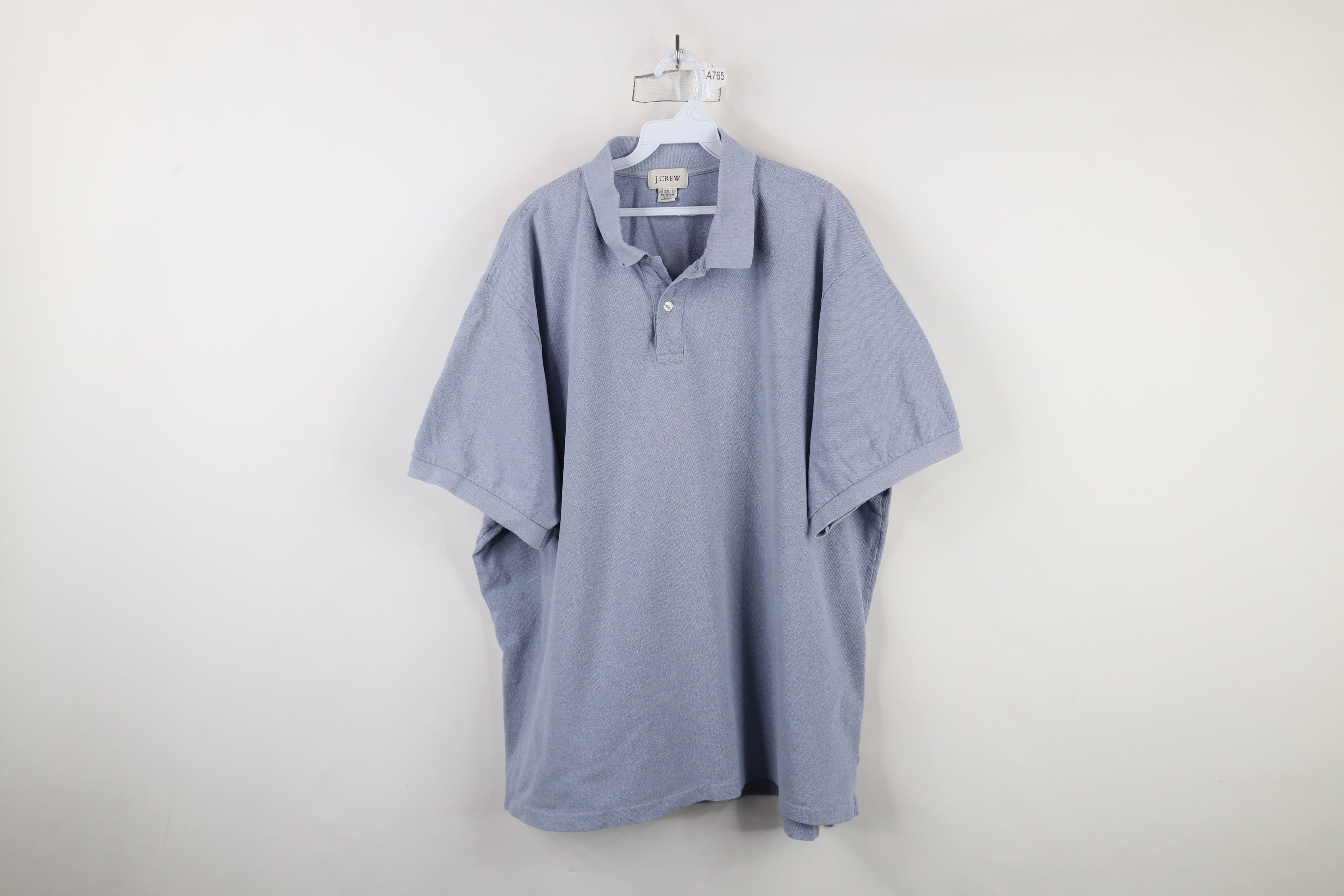 J.Crew × Vintage Vintage 90s J Crew Blank Collared Polo Shirt Blue USA Size US XXL / EU 58 / 5 - 1 Thumbnail