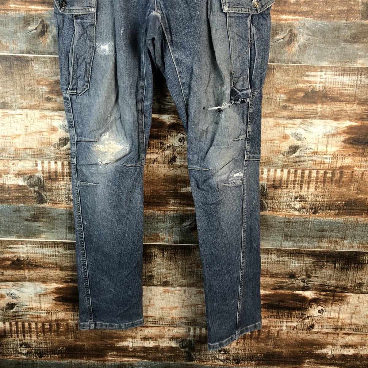 Japanese Brand Japanese Brand Blue Distressed Denim Pants #A2137 Size US 35 - 6 Thumbnail