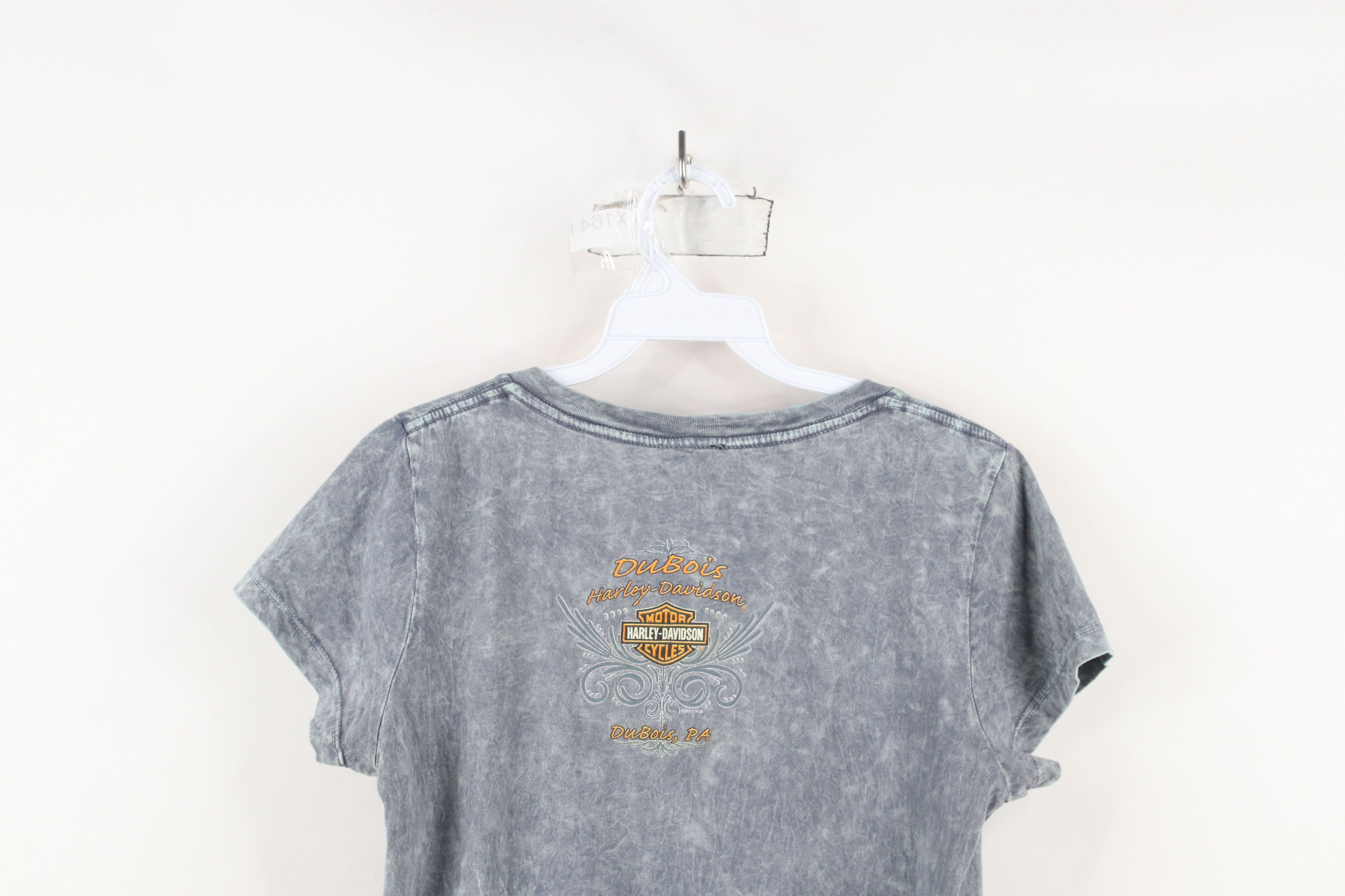 Harley Davidson × Vintage Vintage Y2K Harley Davidson Spell Acid Wash V-Neck T-Shirt Size L / US 10 / IT 46 - 11 Thumbnail