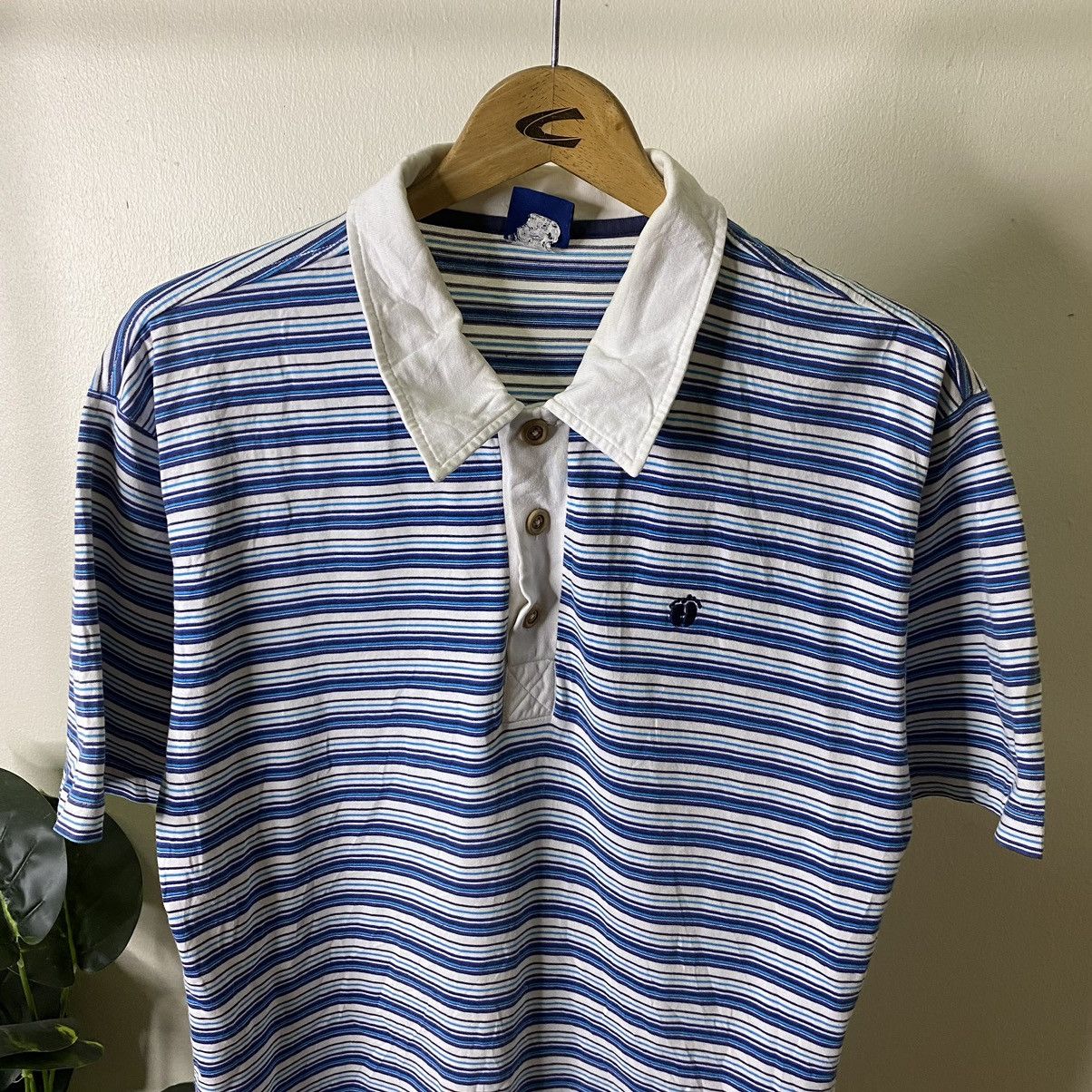 Hang Ten Vintage 2000s Hang Ten Surf Style Stripes Polo Tee Size US M / EU 48-50 / 2 - 2 Thumbnail