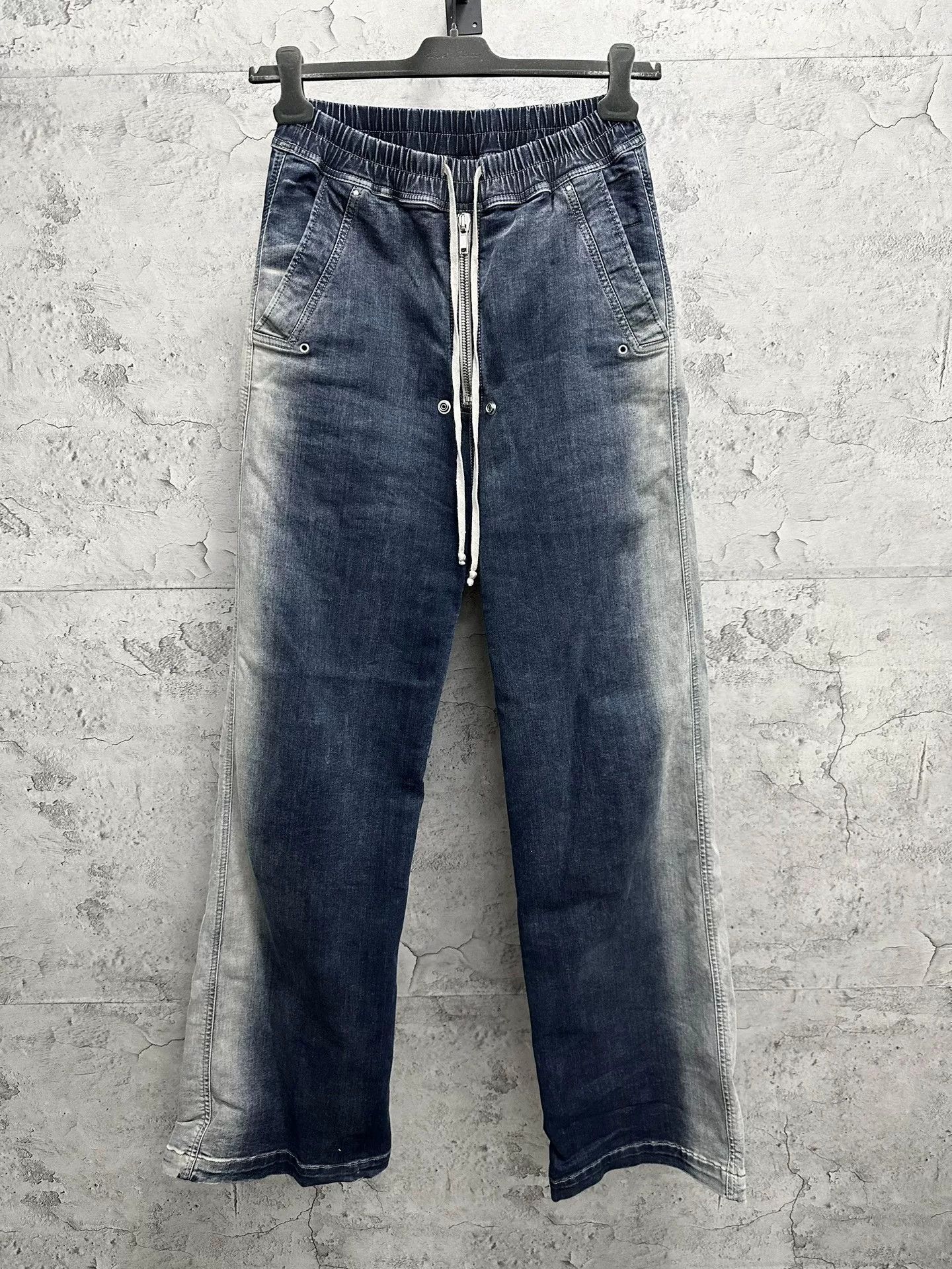 Rick Owens rick owens blue wide leg denim pants Size US 27 - 1 Thumbnail