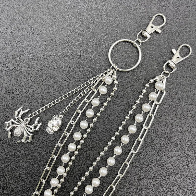 Vintage Trouser Biker Spider Skull Chain Size ONE SIZE - 1 Thumbnail