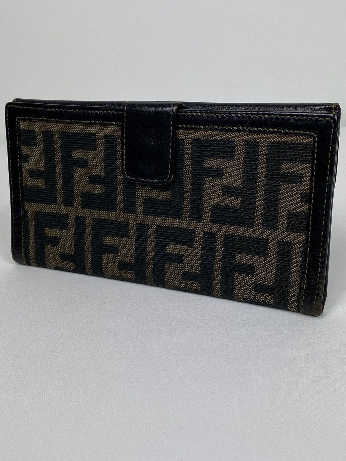 Fendi Zucca Monogram leather long wallet