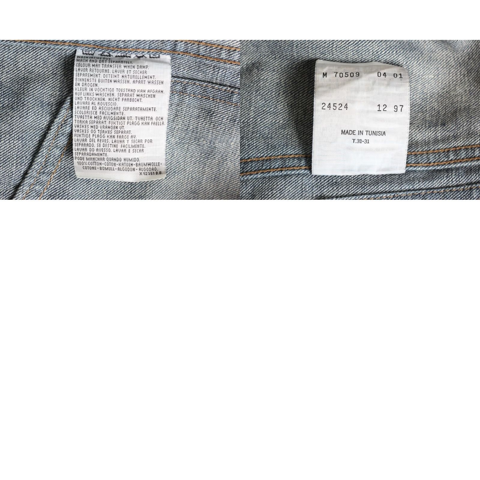 Levi's LEVI’S 70509 04 Vintage Zip Up Denim Trucker Jacket Men M Blue Jeans Jacket Mens VINTAGE Size US 31 - 8 Thumbnail