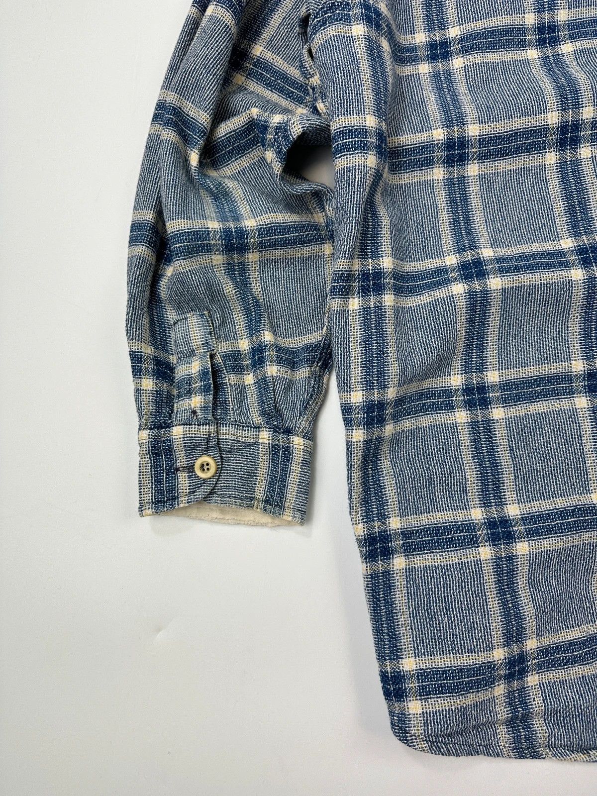 Armani Armani Jeans 90s Cottons Knitted Checkered Blue Shirt Size US L / EU 52-54 / 3 - 5 Thumbnail