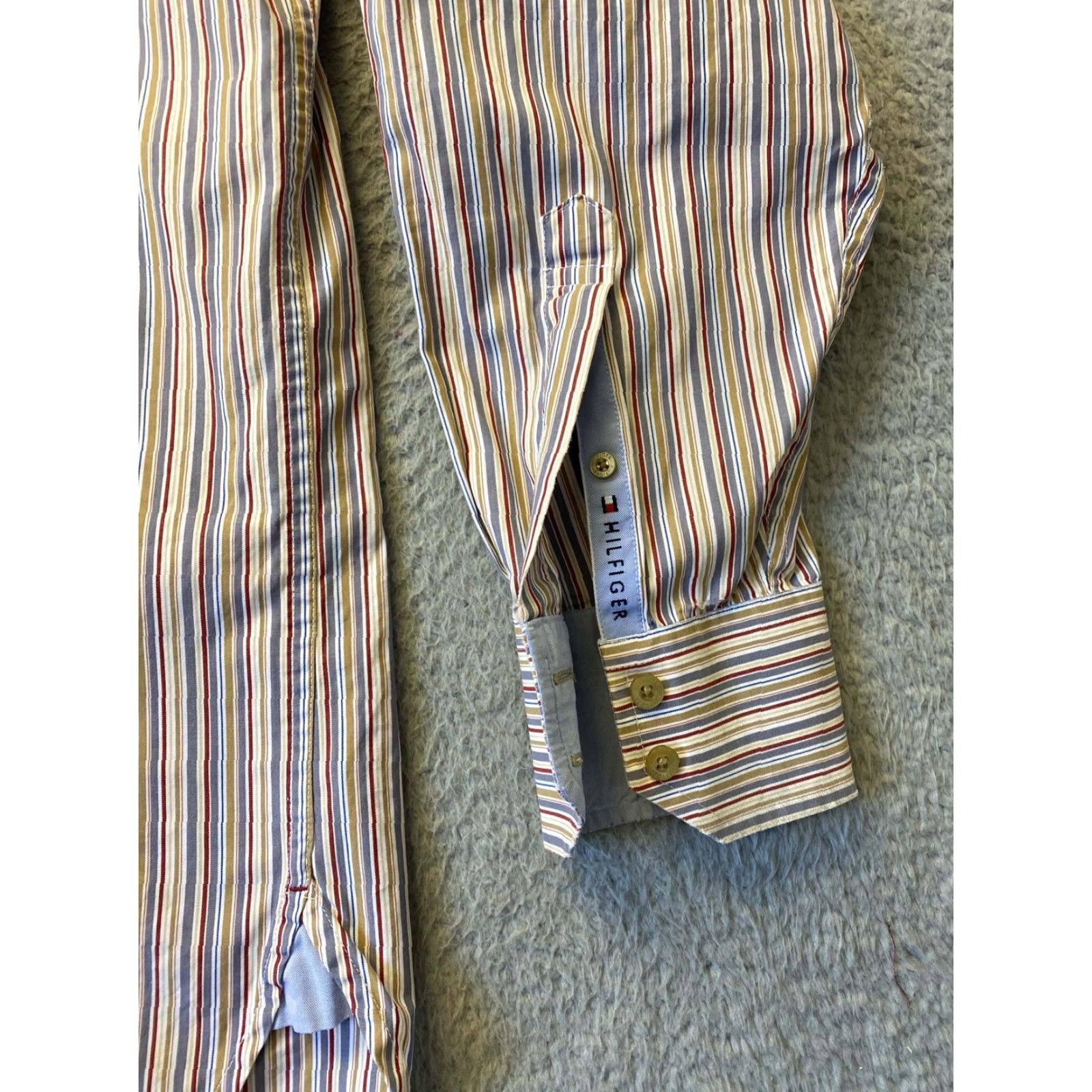 Tommy Hilfiger VINTAGE Tommy Hilfiger Button-Up Shirt Large Striped Brown Long Sleeve Casual Mens Size US L / EU 52-54 / 3 - 4 Thumbnail