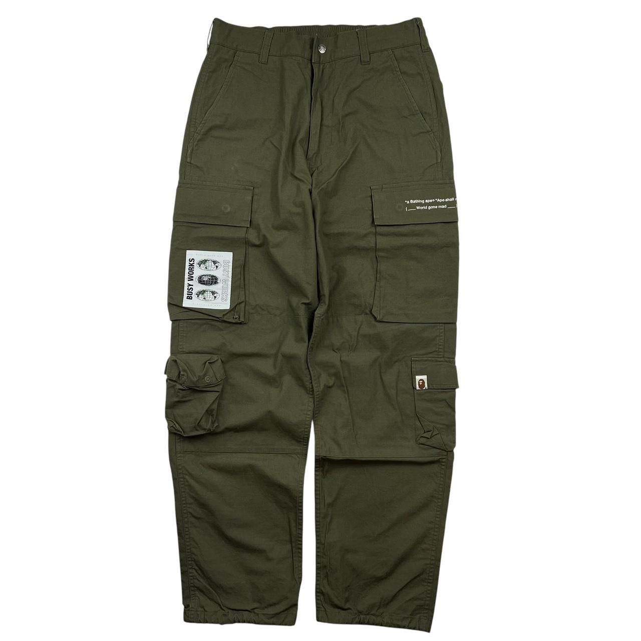 Bape Bape Green Cargo Trousers - Waist: 31” Size US 31 - 1 Thumbnail