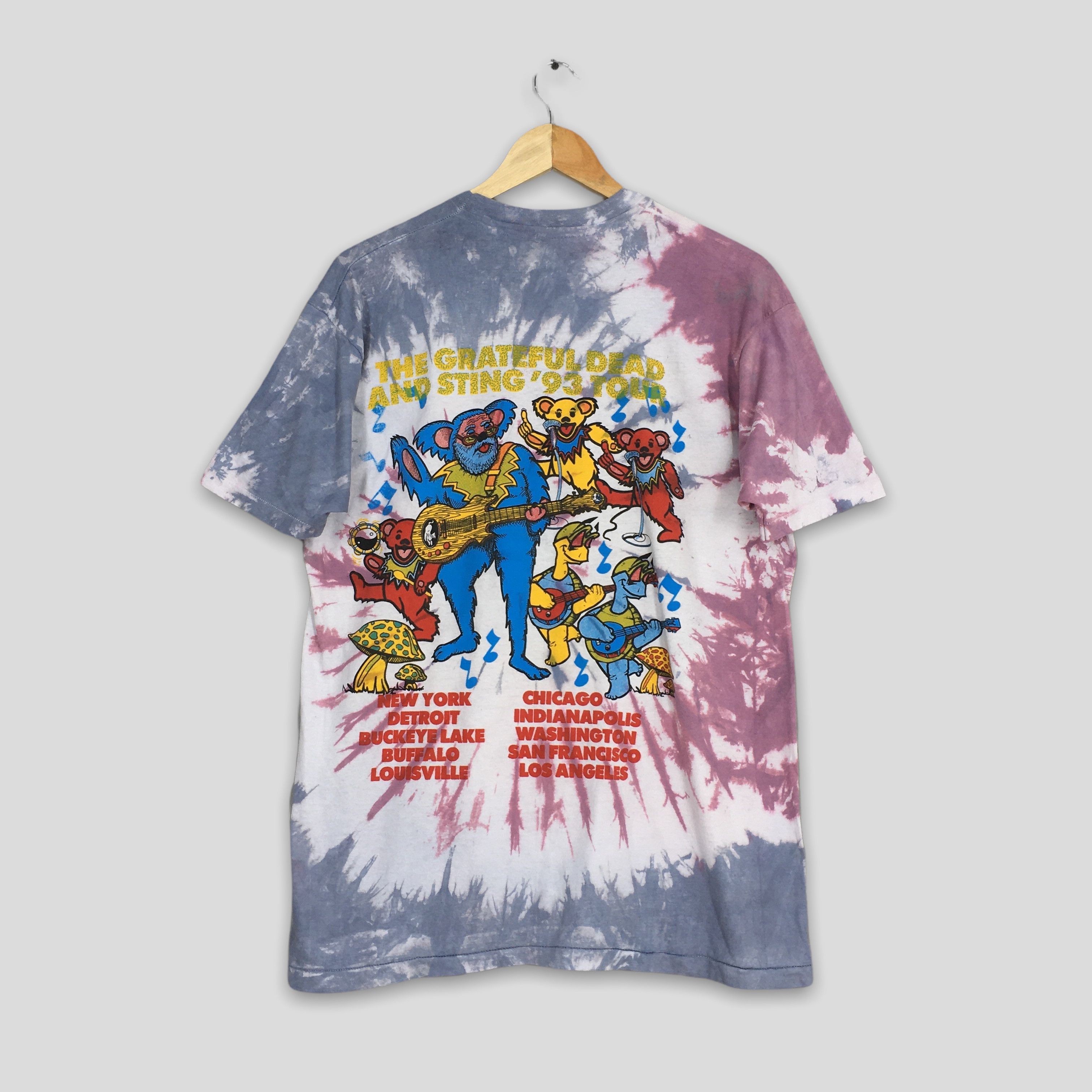 Band Tees × Grateful Dead × Vintage Vintage 90s Grateful Dead American Tour Tie Dye Tshirt XL Size US XL / EU 56 / 4 - 6 Thumbnail