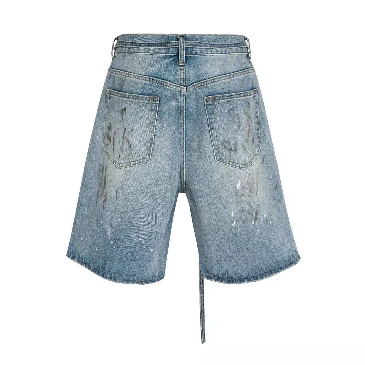 Japanese Brand × Vintage Ink Splashed Hand-painted Denim Shorts Size US 33 - 4 Thumbnail