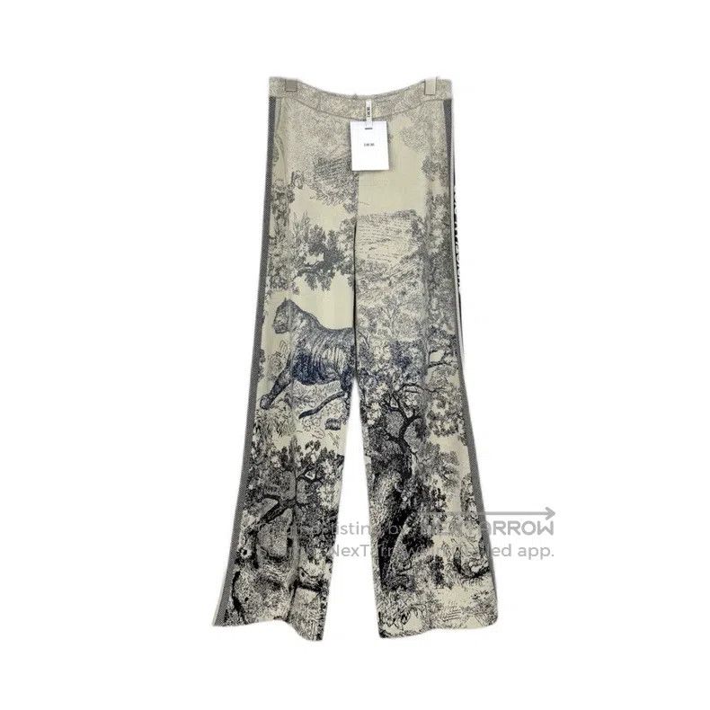 Dior Dior Dark blue gradient jungle animal cashmere wool trouse Size 24" / US 00 / IT 34 - 1 Thumbnail