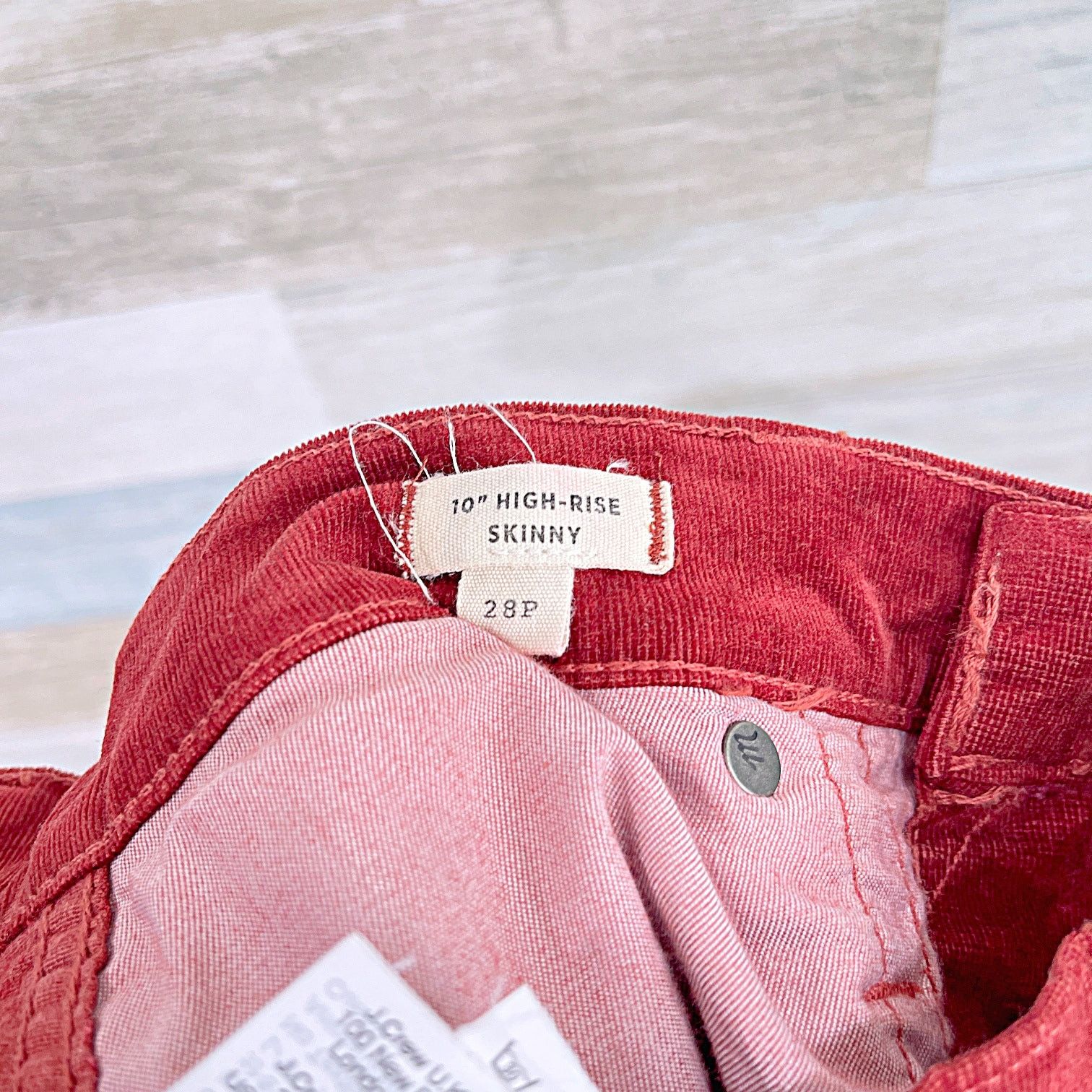 Madewell Madewell Corduroy 10" High Rise Skinny Jeans Red Womens 29P Size 28" / US 6 / IT 42 - 8 Thumbnail