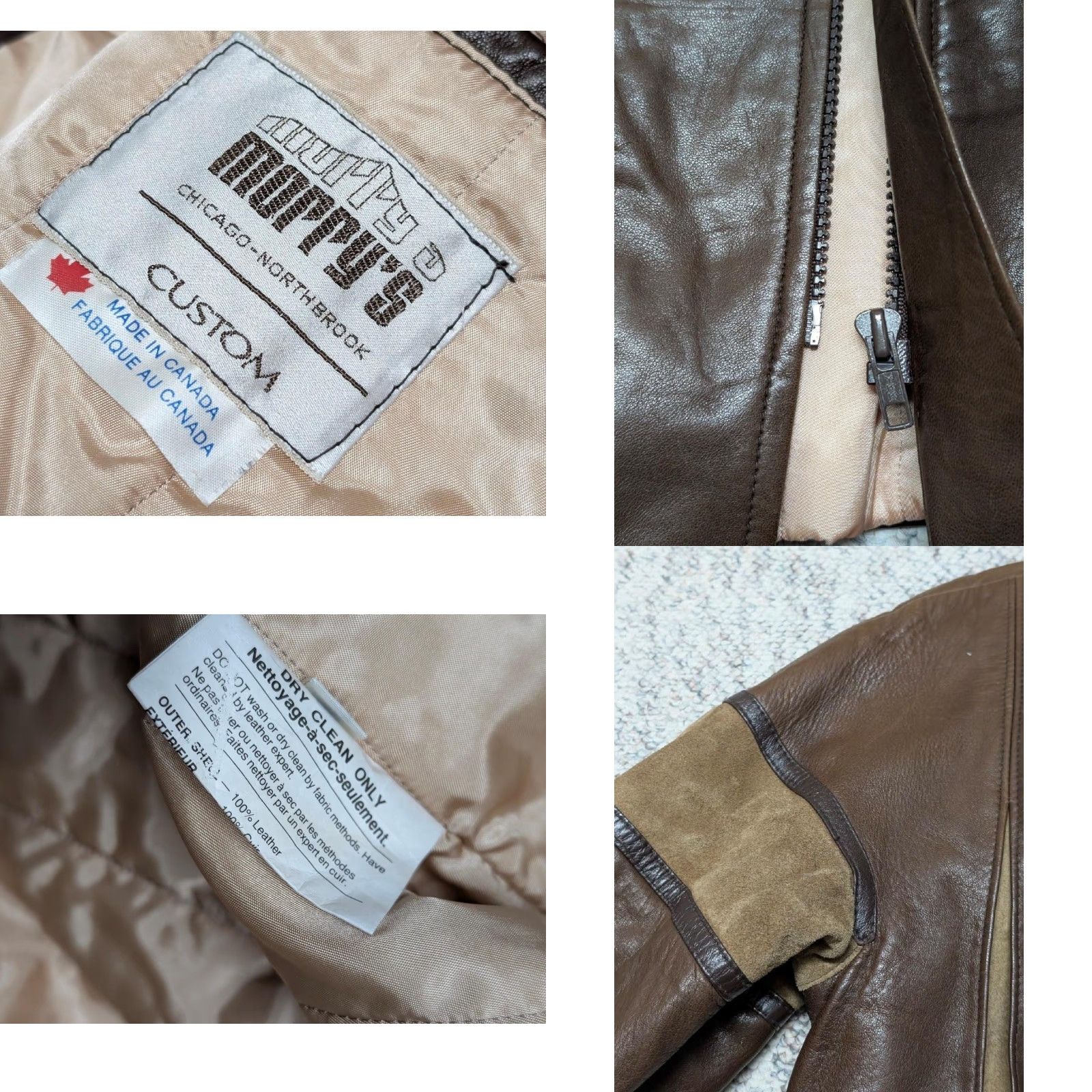Vintage VINTAGE CUSTOM MOTORCYCLE leather JACKET Men S Brown Striped Lambskin Suede 38 Chest Zip Made in Canada Mens Jacket Size US S / EU 44-46 / 1 - 8 Thumbnail
