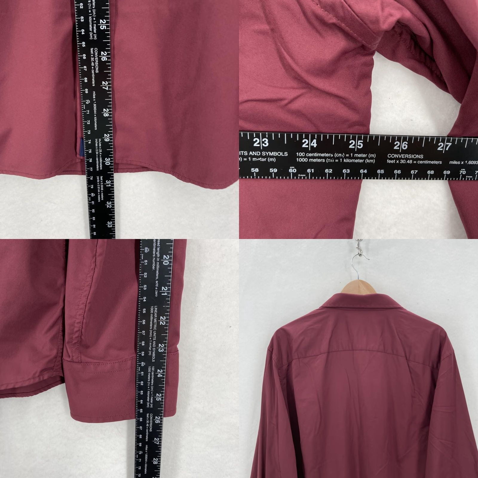 UNTUCKit UNTUCKit Shirt Mens 2XL Burgundy Gironde Slim Fit Button Up Long Sleeve Stretch Size US XXL / EU 58 / 5 - 8 Thumbnail