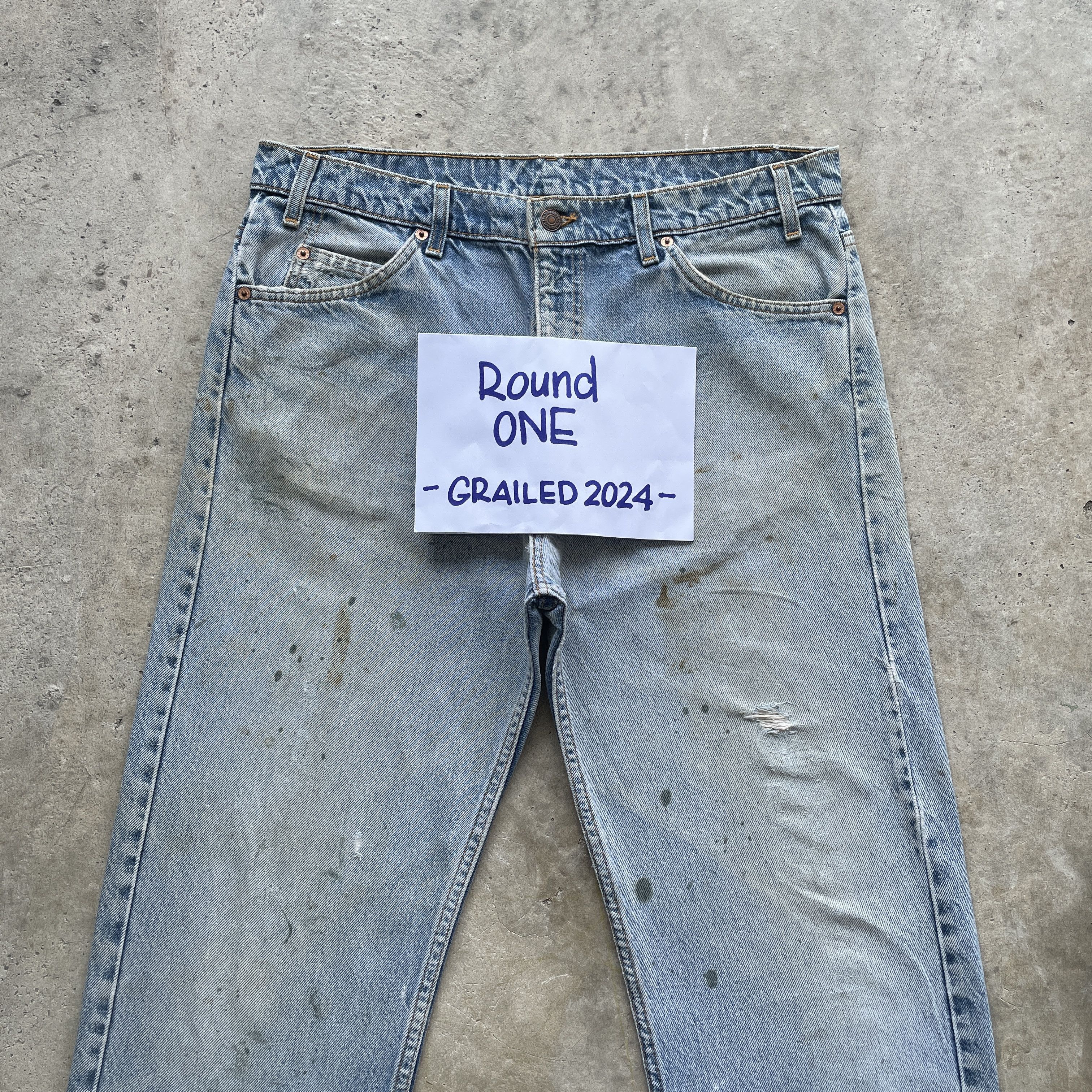 Levi's × Levi's Vintage Clothing 90s VINTAGE LEVI’S ORANGE TAG USA THRASHED JEANS FADED W36 Size US 36 / EU 52 - 3 Thumbnail