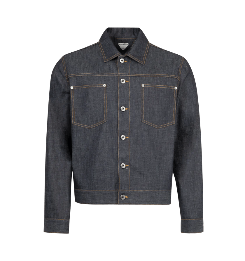Bottega Veneta o1h1sh10526 Denim Jacket in Navy Blue/Indigo Size US S / EU 44-46 / 1 - 1 Thumbnail