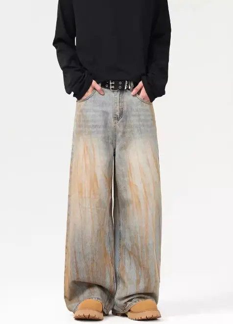 Japanese Brand Manami x Yuka Distressed dirtyfit men's loose vintage jeans Size US 32 / EU 48 - 6 Thumbnail