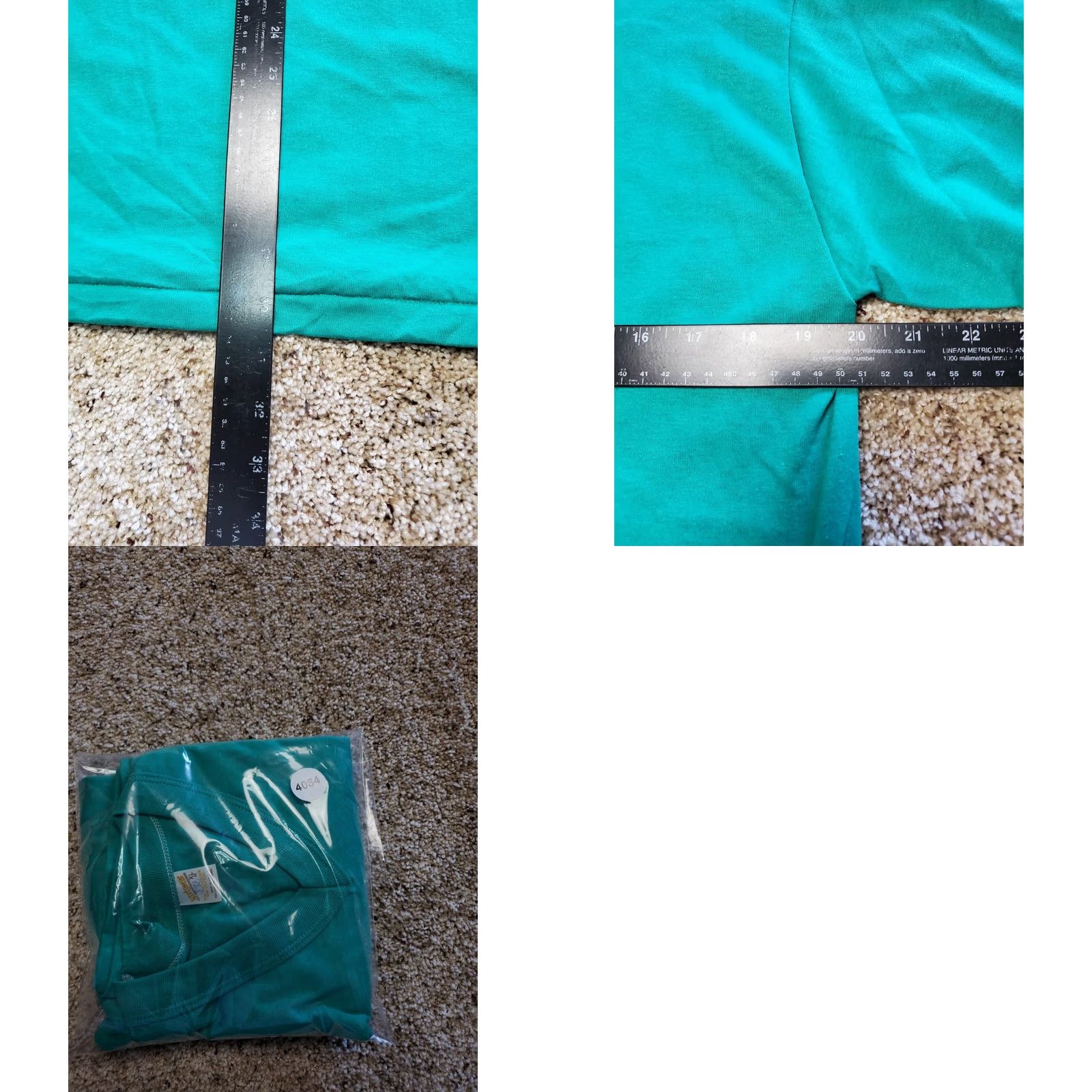 Vintage VINTAGE Sportswear T Shirt XL Mens Teal Blue Short Sleeve V-Neck 1970s USA Made Single Stitch Size US XL / EU 56 / 4 - 8 Thumbnail