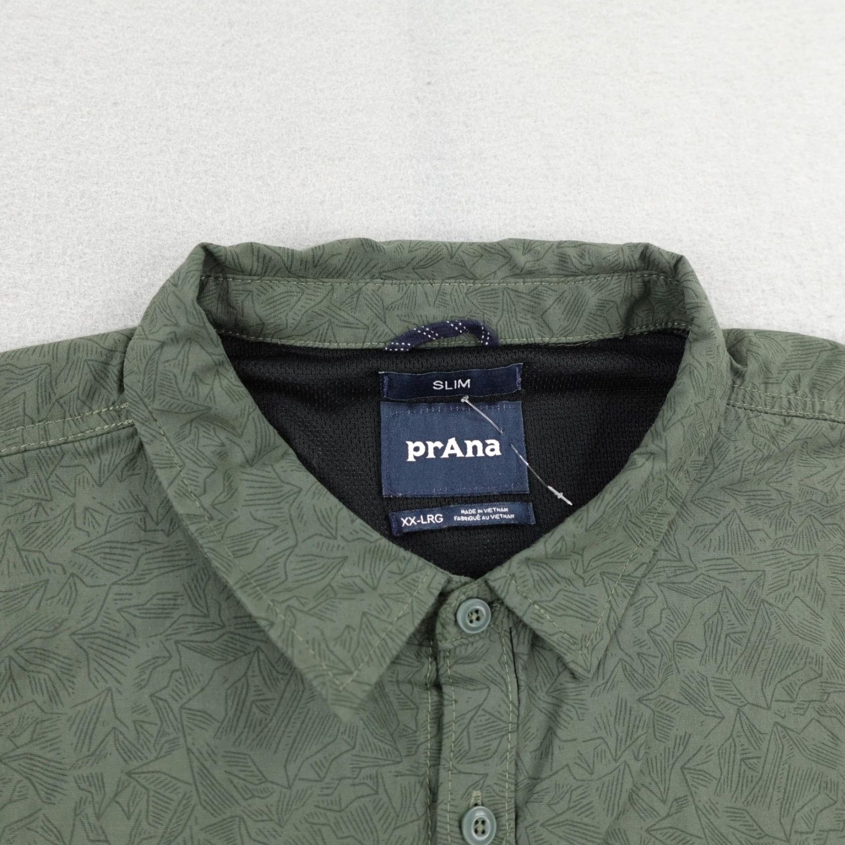 Prana Prana Shirt Mens 2XL Green Sutherlin Printed Button Up Slim Fit Vented Fishing Size US XXL / EU 58 / 5 - 2 Thumbnail