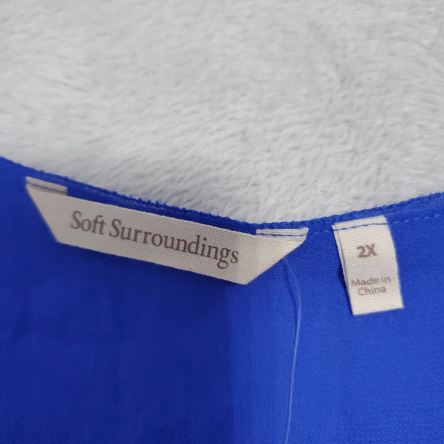 Soft Surroundings VINTAGE Soft Surroundings Top Women 2X Dazzling Blue Sleeveless Summer Fling Blouse Tank Size XXL / US 16-18 / IT 52-54 - 4 Thumbnail