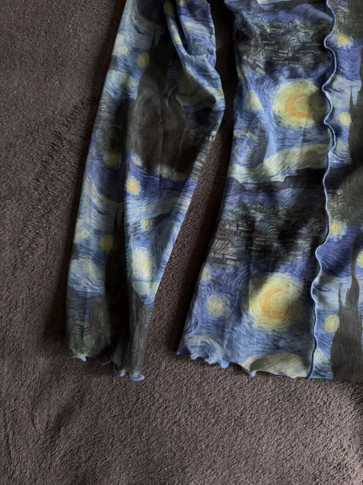 Affliction × Vintage Apoh London Mesh print Van Gogh starry night Japanese brand Size S / US 4 / IT 40 - 3 Thumbnail
