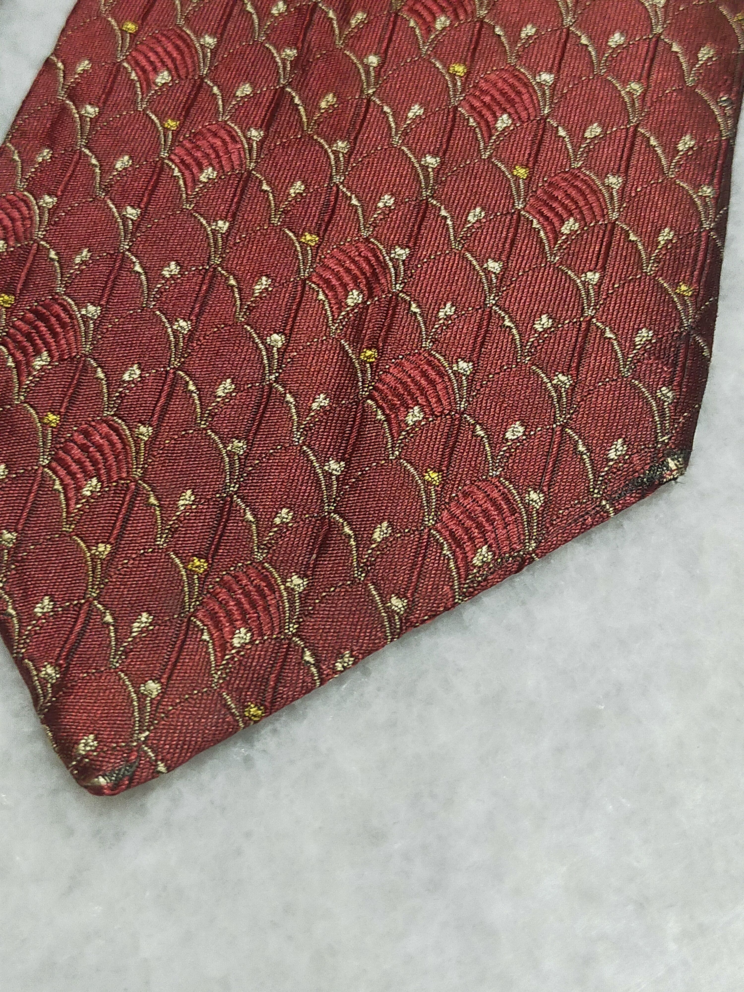 Yves Saint Laurent YVES SAINT LAURENT MAROON LUXURY SILK TIE Size ONE SIZE - 3 Thumbnail