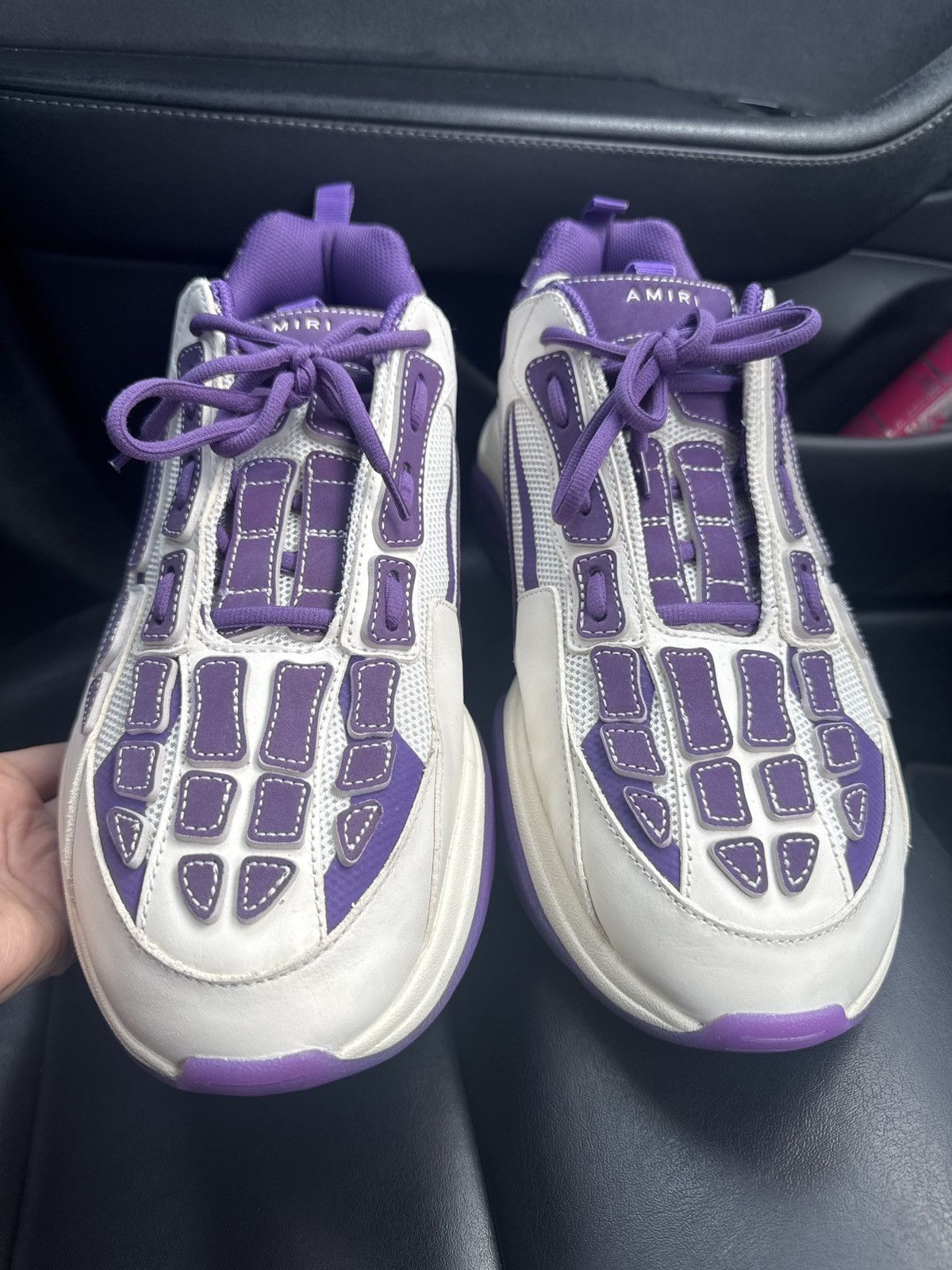 Amiri Amiri Bone Runner White/Purple Sneakers Size US 15 / EU 48 - 3 Thumbnail