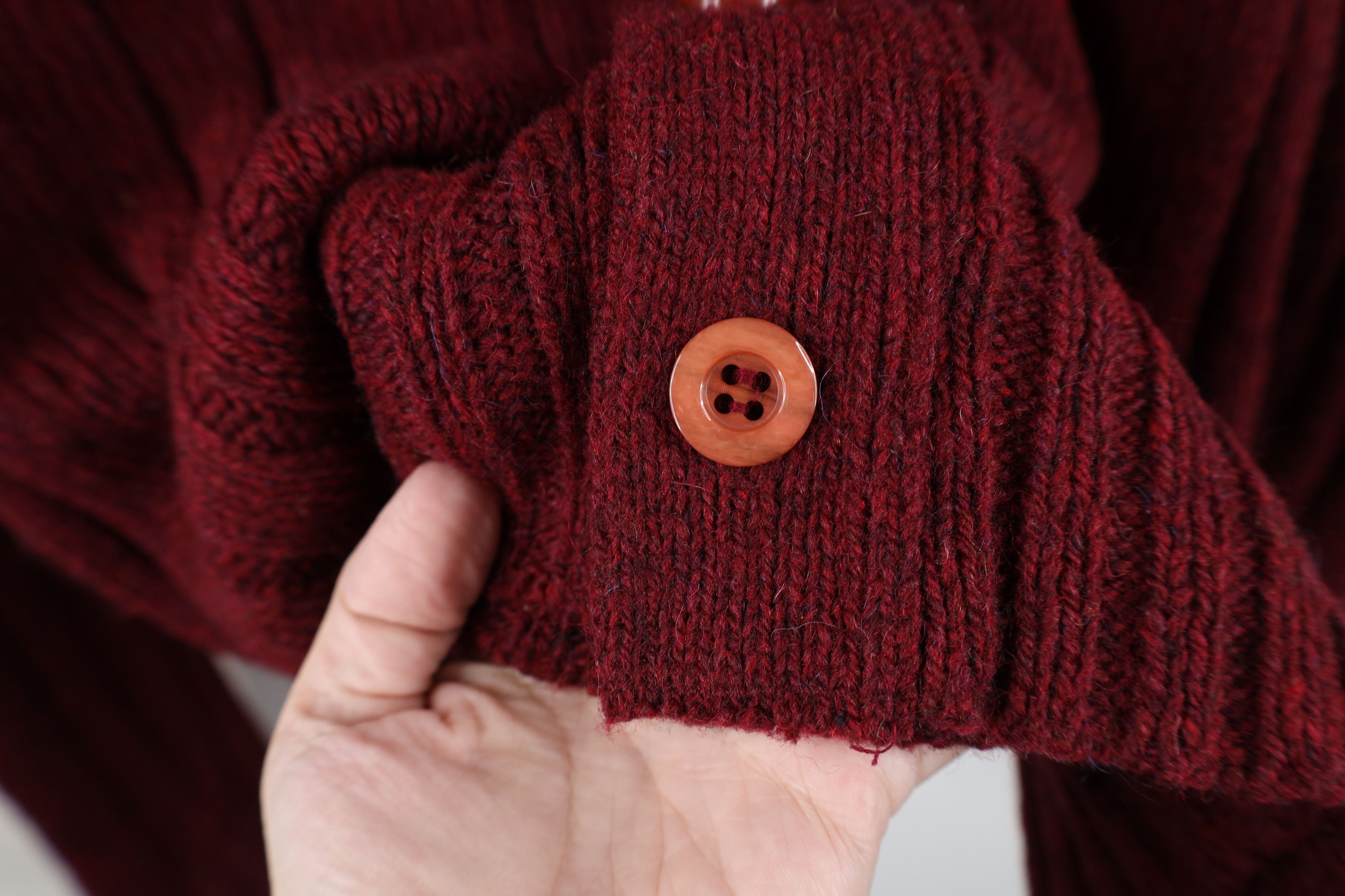 Vintage Vintage 60s Streetwear Ribbed Knit Cardigan Sweater Red USA Size US L / EU 52-54 / 3 - 4 Thumbnail