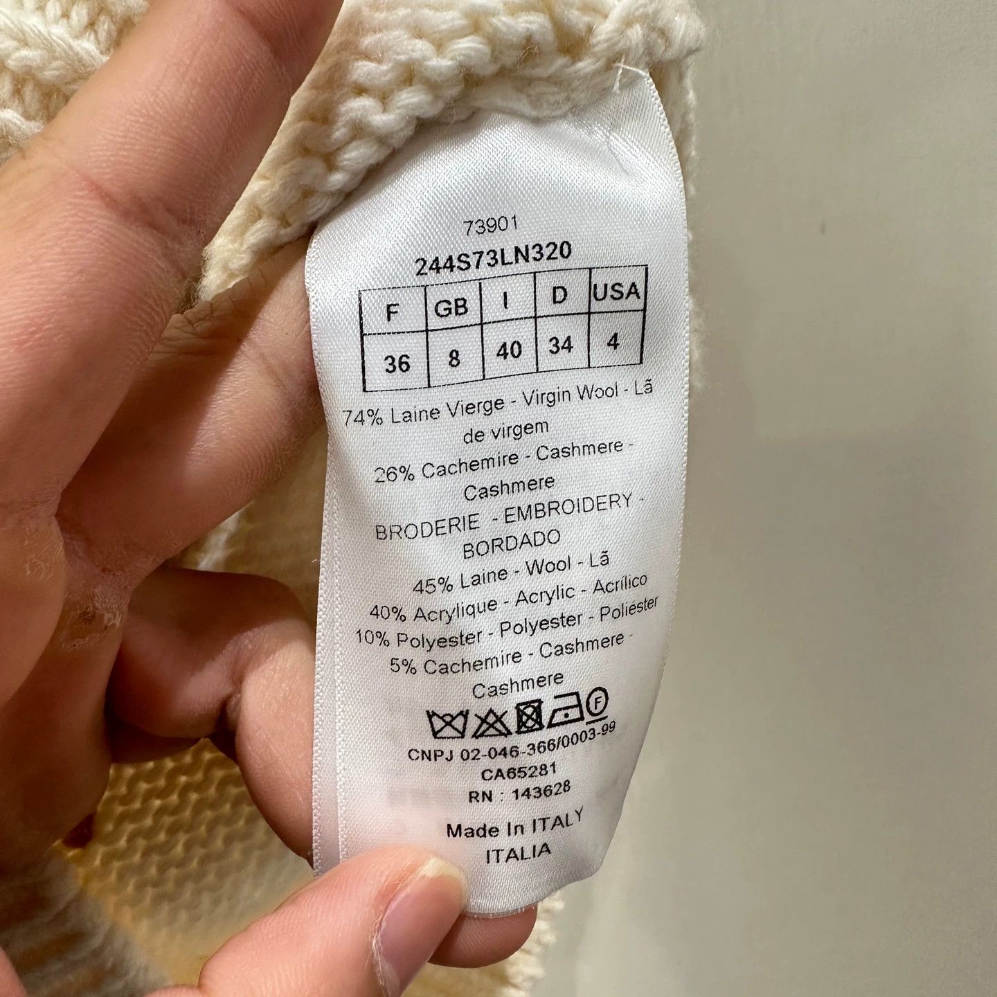 Christian Dior Monsieur CD mar142 Lion Pattern Wool Knit SS 36 Size XS / US 0-2 / IT 36-38 - 4 Thumbnail