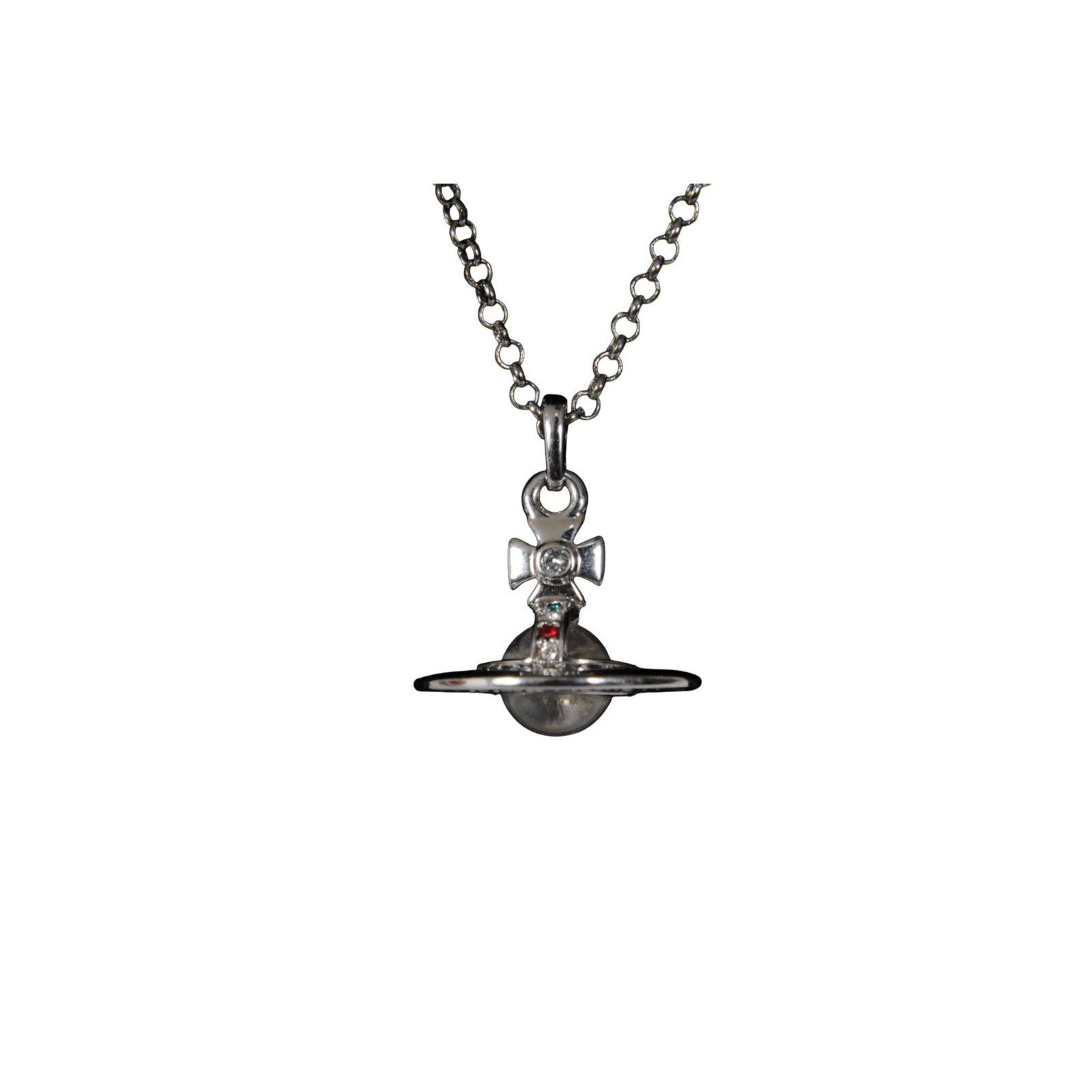 Vivienne Westwood Tiny Orb Pendant Necklace Silver Platinum Size ONE SIZE - 13 Thumbnail