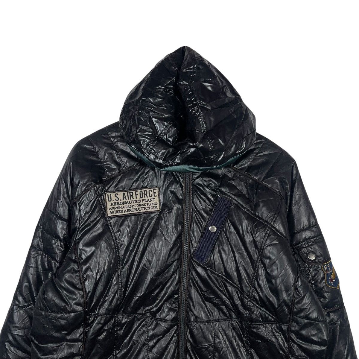 Avirex Avirex USAF Flight Jacket Hooded Puffer Military Patch Black Size US XL / EU 56 / 4 - 2 Thumbnail