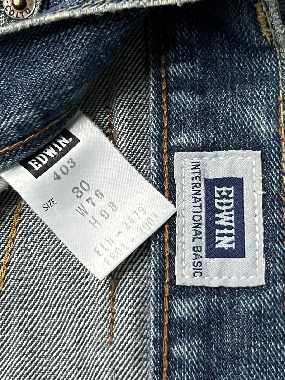 Edwin Vintage Edwin 403 Japan - Faded Mud Wash Straight Leg Jeans Size US 31 - 14 Thumbnail