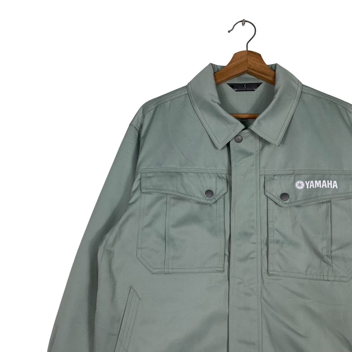Japanese Brand YAMAHA Work Uniform Jacket Light Green #1261-C57 Size US L / EU 52-54 / 3 - 8 Thumbnail