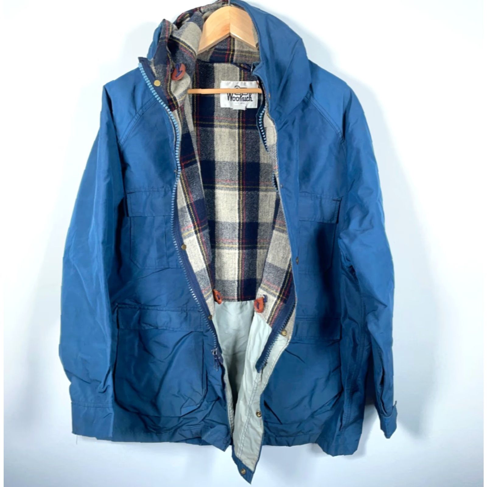 Vintage VINTAGE Woolrich Parka Jacket Woolrich Lined 2XL Blue Wool Hooded Zip Up Men’s Parka Size US XXL / EU 58 / 5 - 2 Thumbnail