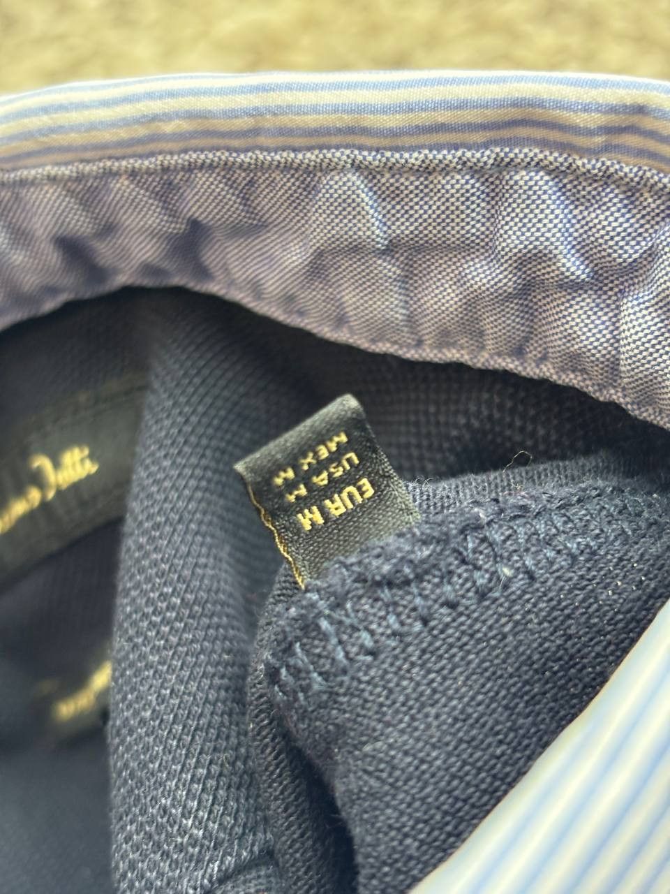 Massimo Dutti Massimo Dutti Contrast Collar Pique Polo - Navy - Size M Size US M / EU 48-50 / 2 - 8 Thumbnail