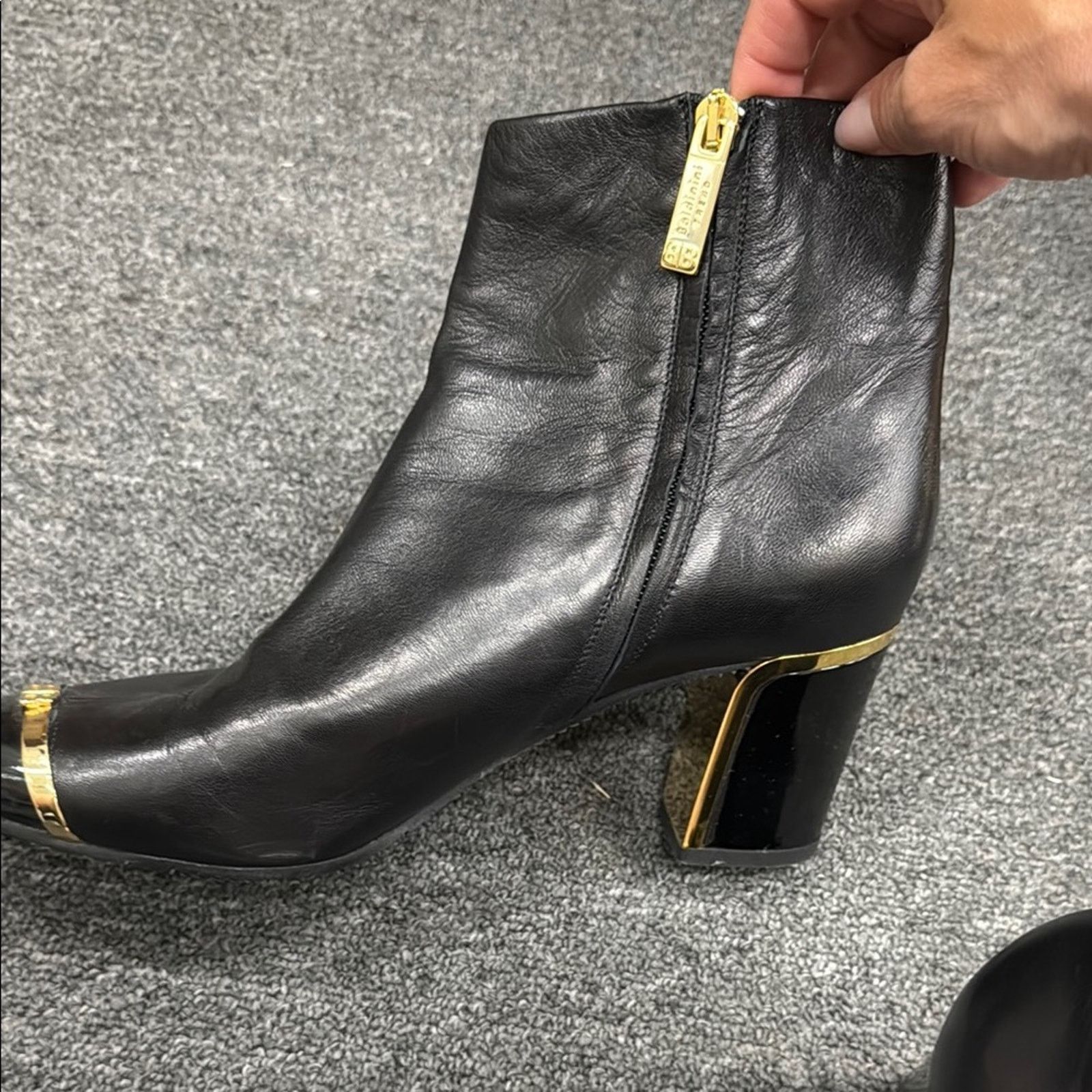 Baldinini Women Baldinini Elegant Black Leather Ankle Boots US 10 EU40 Size US 10 / IT 40 - 6 Thumbnail