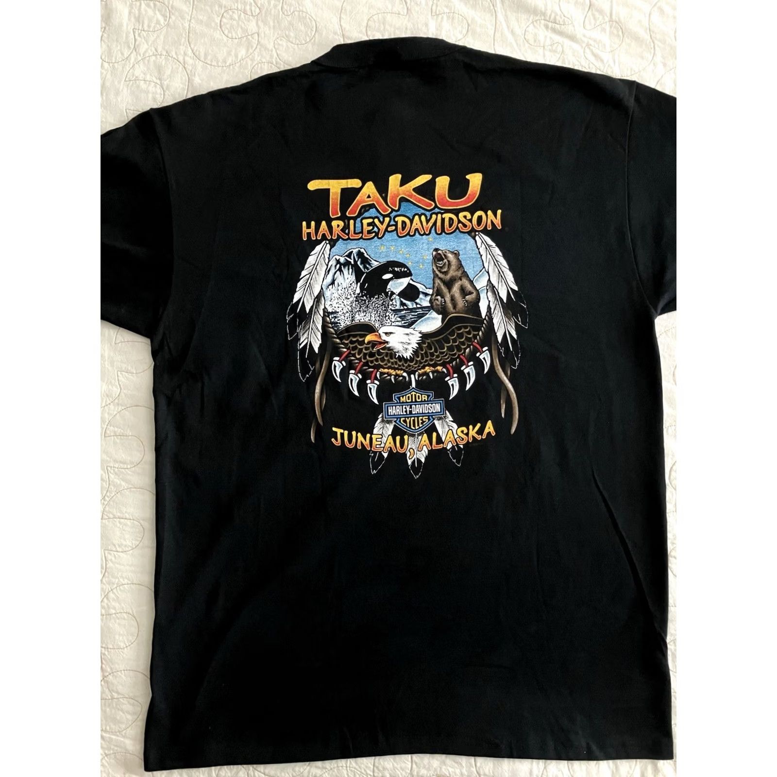 Harley Davidson Vintage Harley Davidson Taku Juneau Alaska Shirt XL Bear Orca Eagle Henley 90s Size US XL / EU 56 / 4 - 8 Thumbnail