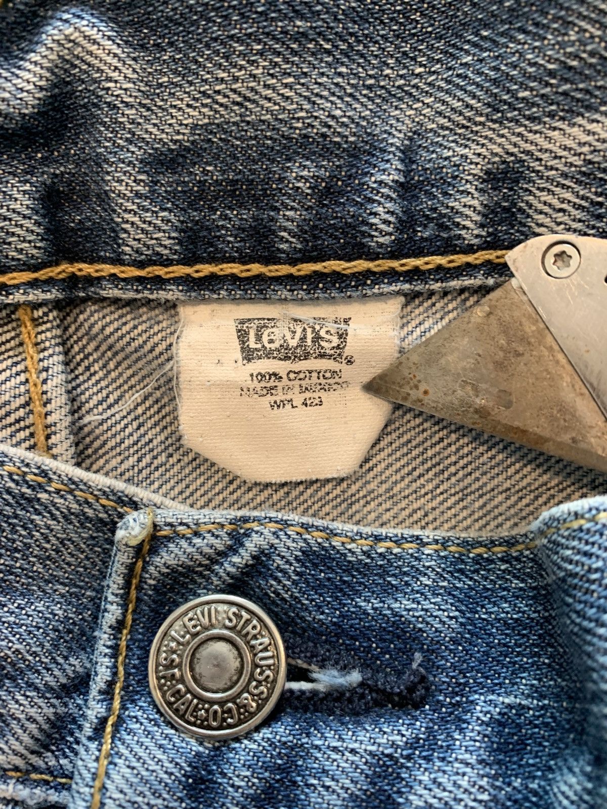 Levi's Vintage Clothing 90s repaired levis 501 Size US 38 / EU 54 - 15 Thumbnail