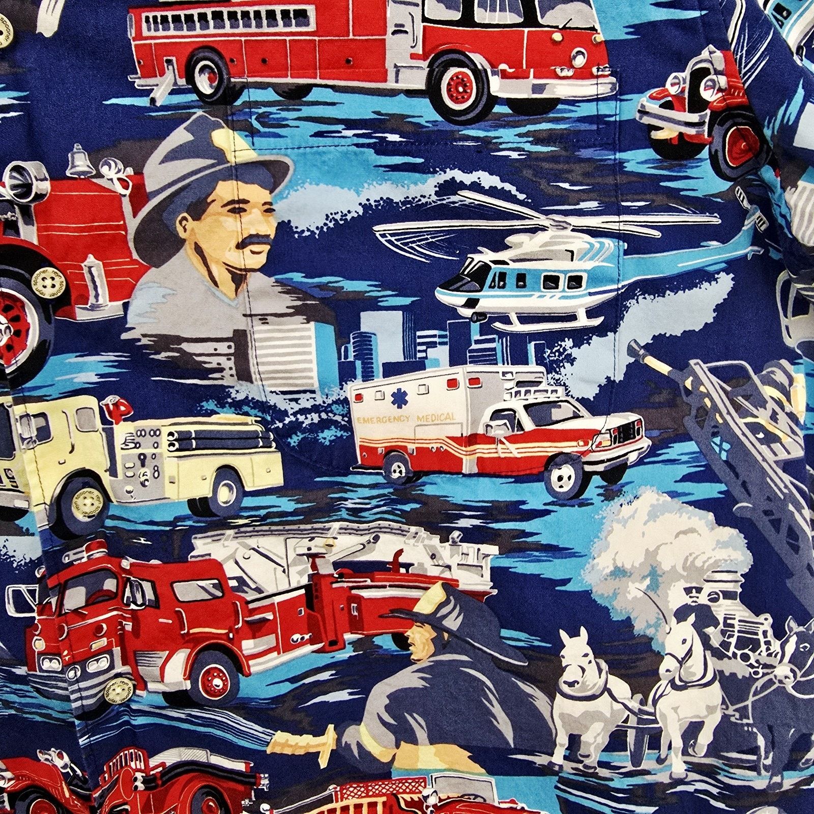 Reyn Spooner Reyn Spooner Hawaiian Shirt XL All Over Print Firefighter Size US XL / EU 56 / 4 - 3 Thumbnail