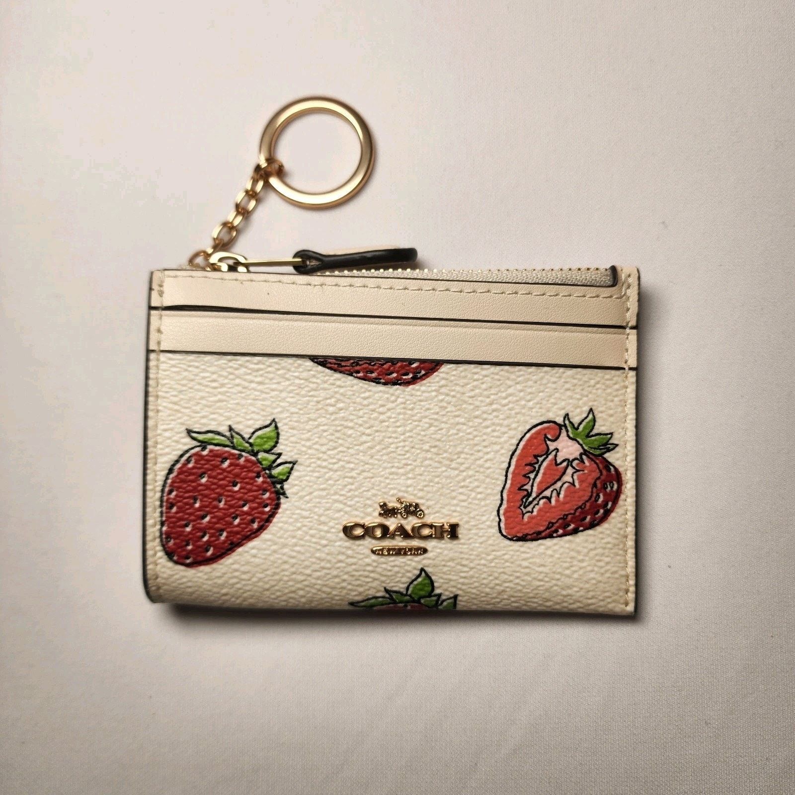 Coach Coach CAR17 Mini Skinny Id Case Strawberry Print Multi V3 Size ONE SIZE - 1 Thumbnail