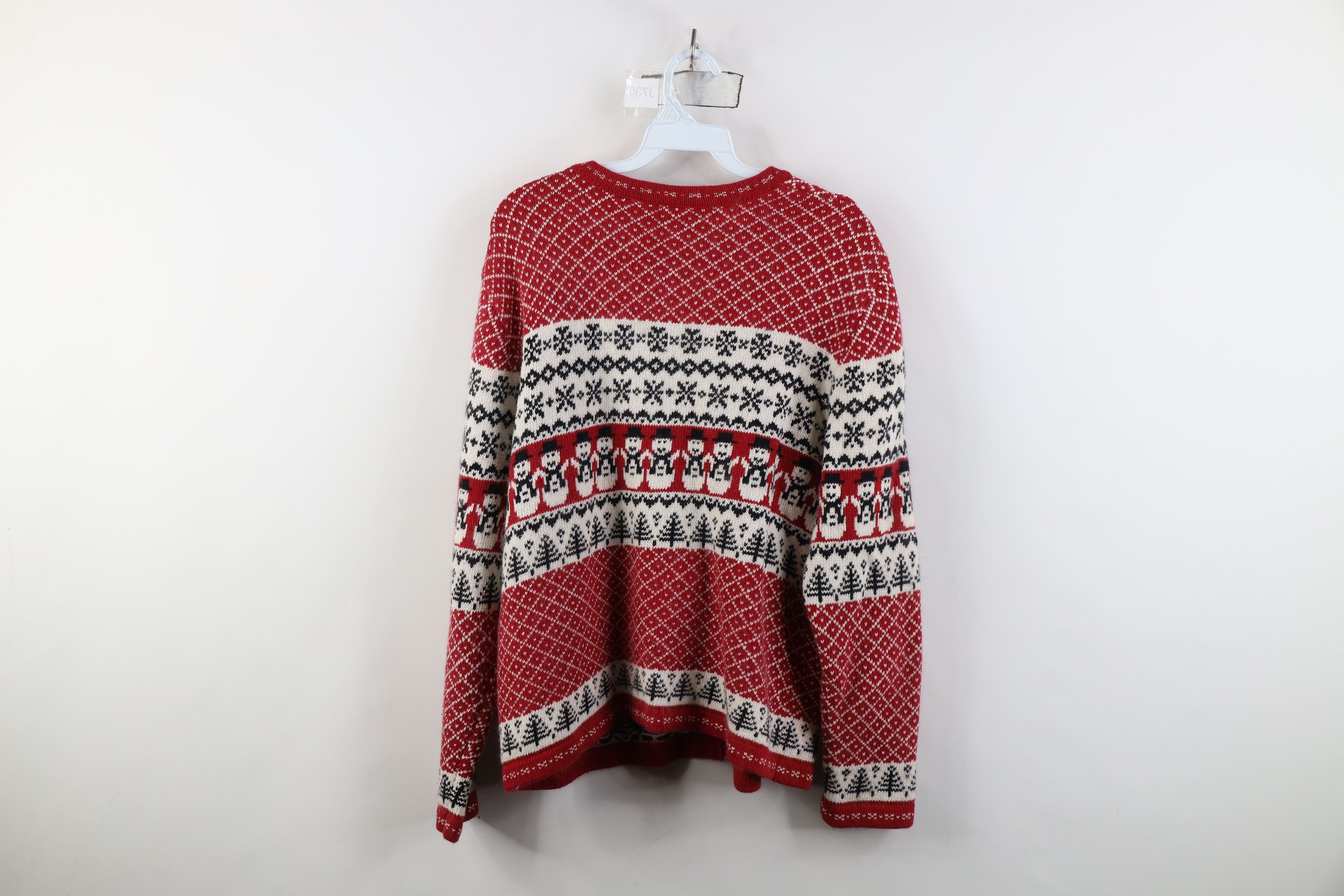Vintage Vintage 90s Christmas Snowman Fair Isle Cardigan Sweater Size L / US 10 / IT 46 - 11 Thumbnail