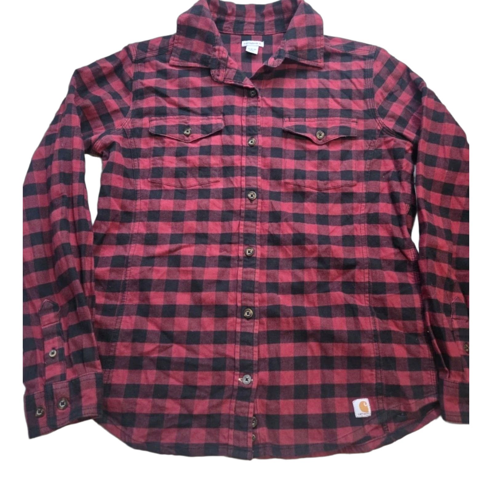 Carhartt Carhartt Women’s Flannel Shirt Button-Up Plaid Sz M Medium Multicolor Blue Logo Pockets Long Sleeve Casual Button-Up Mens? Size M / US 6-8 / IT 42-44 - 1 Thumbnail