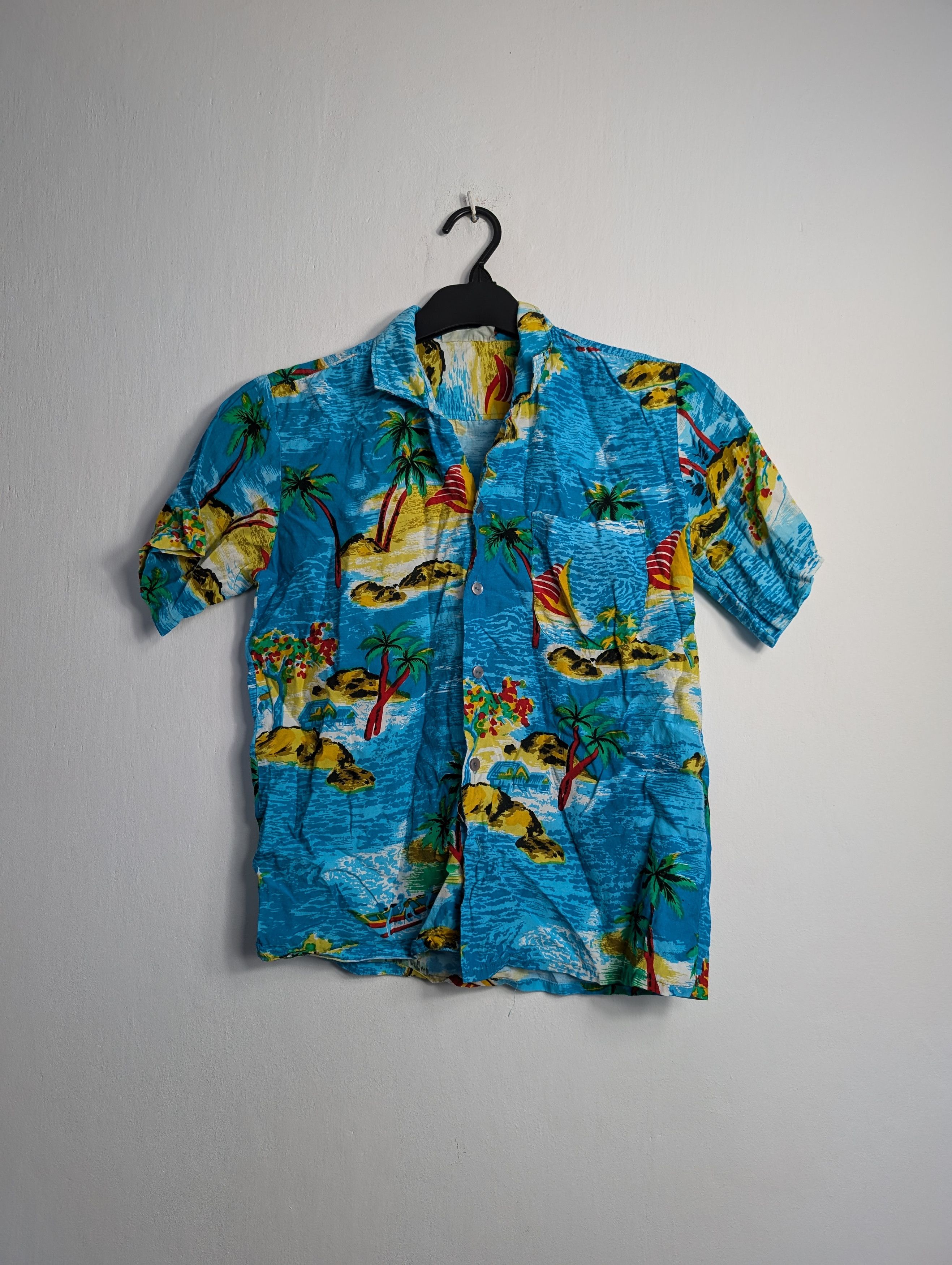 Vintage Vintage Y2K Hawaiian Shirt - Summer Floral Palm Tree Print Size US XS / EU 42 / 0 - 1 Thumbnail