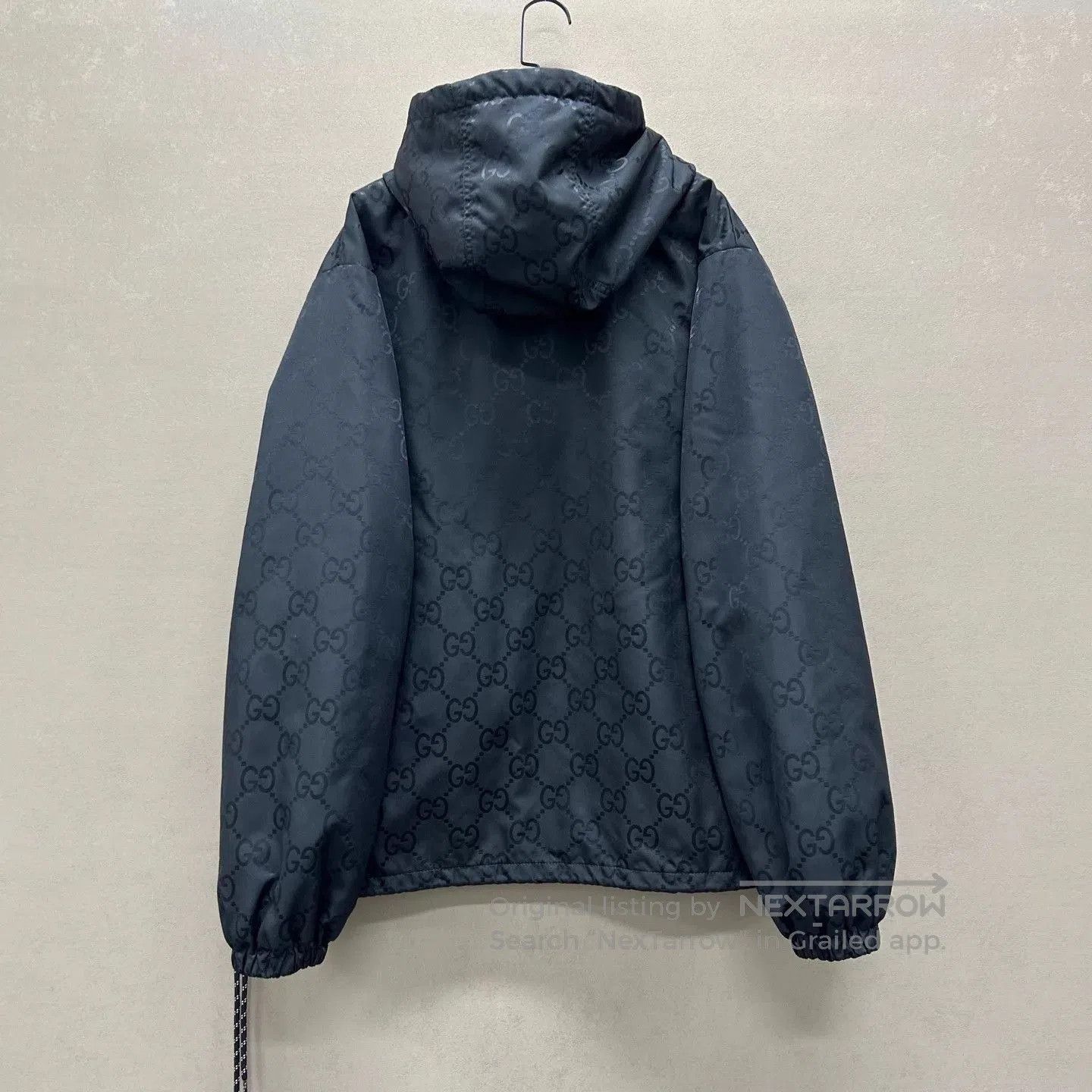 Gucci Black Hooded Patterned Light Jacket Size M. Size US M / EU 48-50 / 2 - 2 Thumbnail