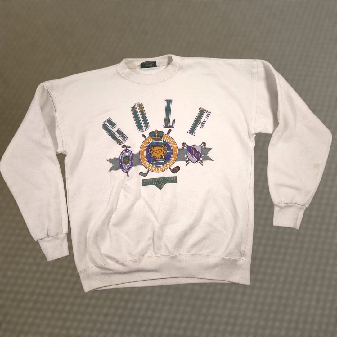 American Eagle Outfitters Vintage American Eagle Outfitters Sweatshirt Mens XL White Golf Graphic USA 90s Size US XL / EU 56 / 4 - 1 Thumbnail