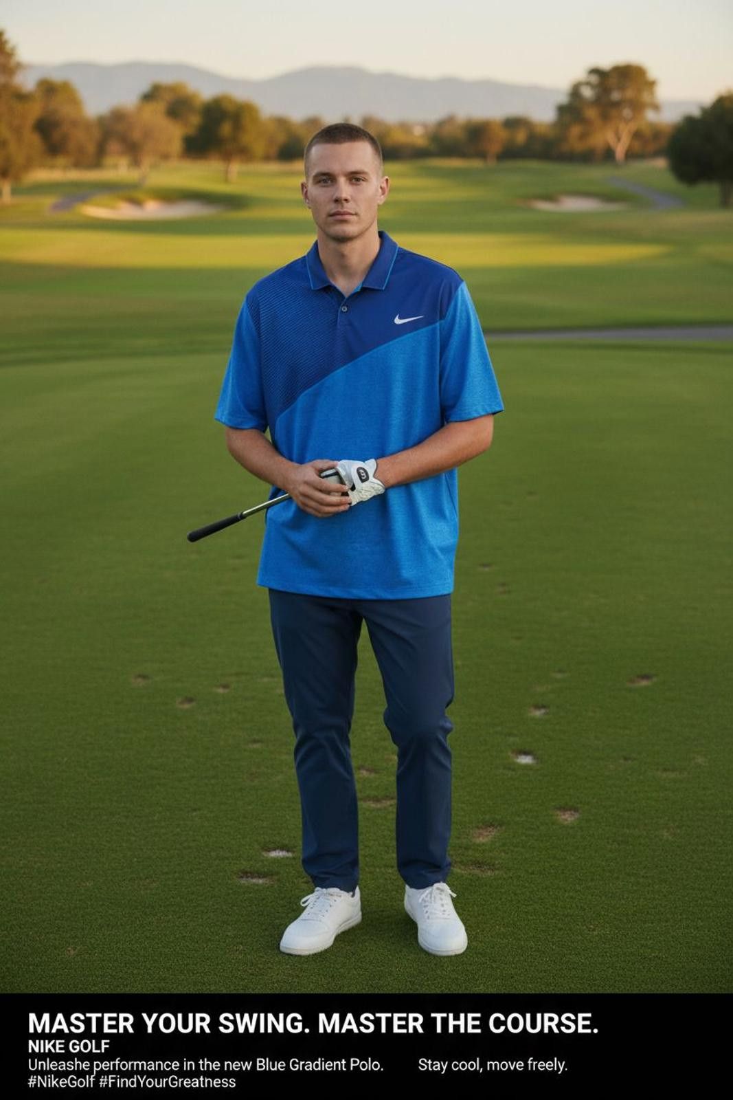 Nike Nike Golf Blue Gradient Polo Shirt for Men Size US XL / EU 56 / 4 - 2 Thumbnail