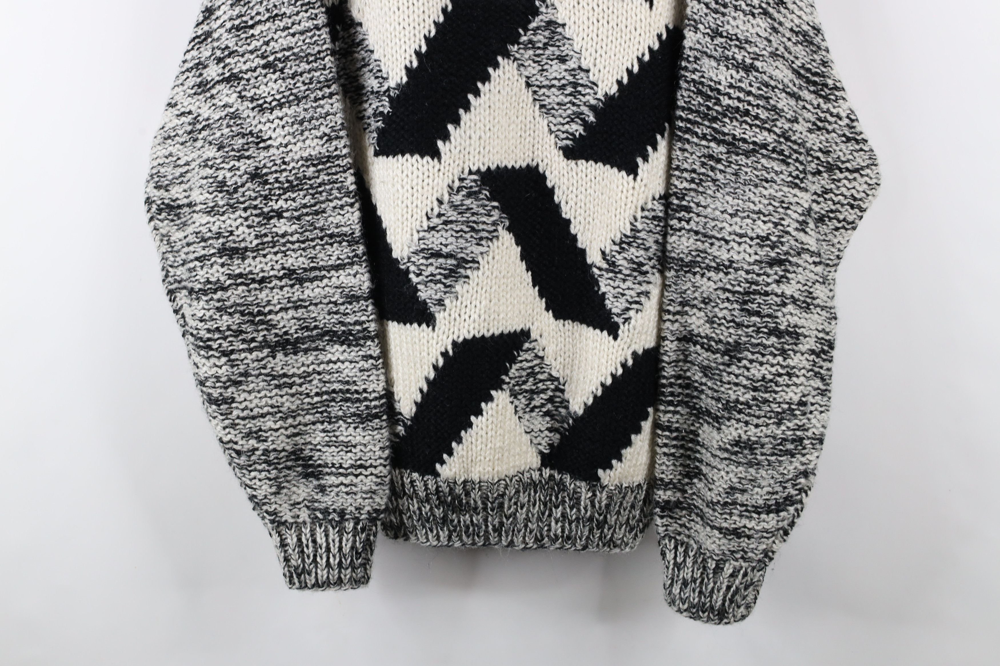 Vintage Vintage 90s Streetwear Geometric Chunky Knit Sweater Acrylic Size US M / EU 48-50 / 2 - 3 Thumbnail