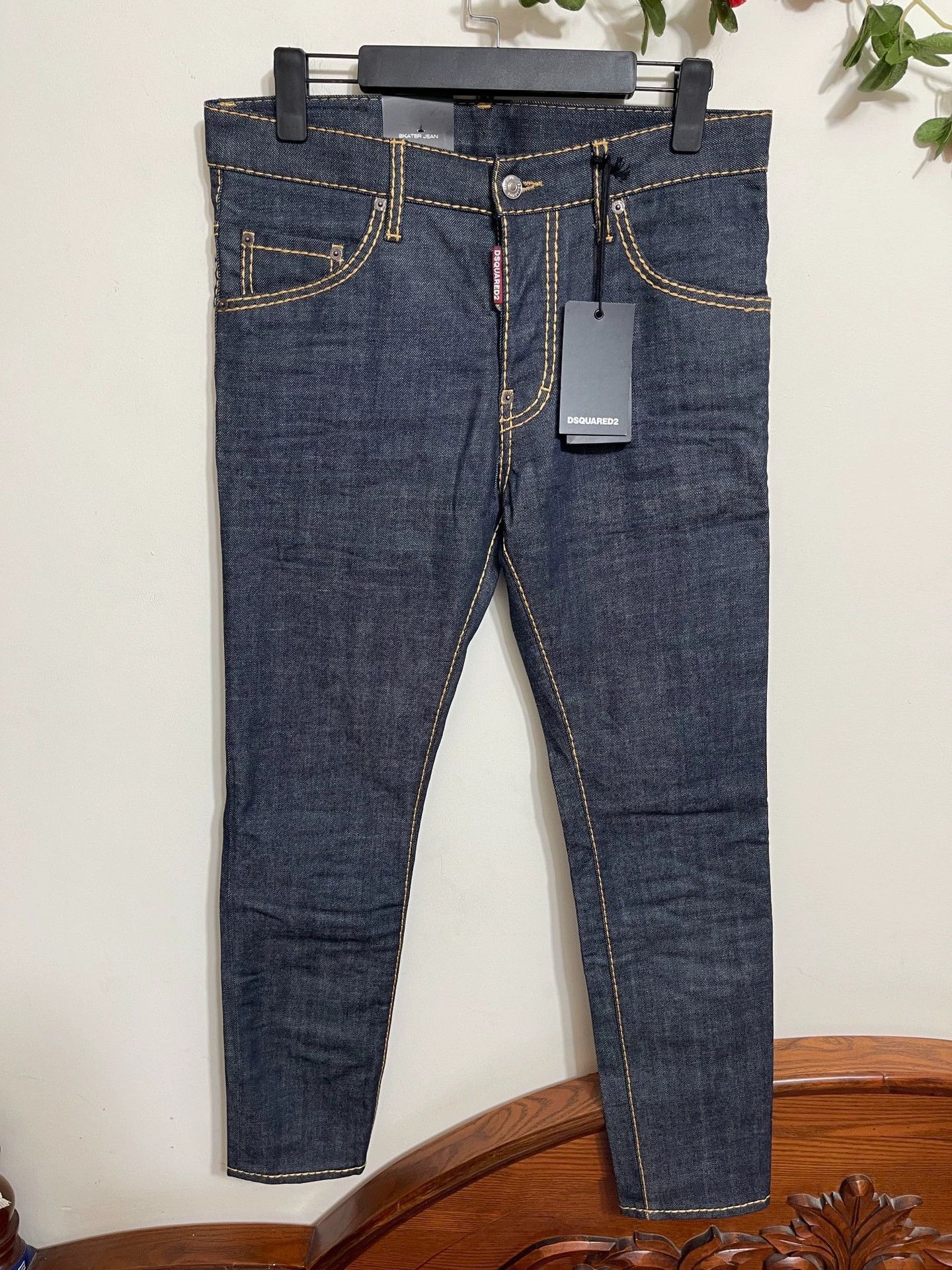 Dsquared2 Blue Denim Jeans with Yellow Stitching Size US 30 / EU 46 - 1 Thumbnail