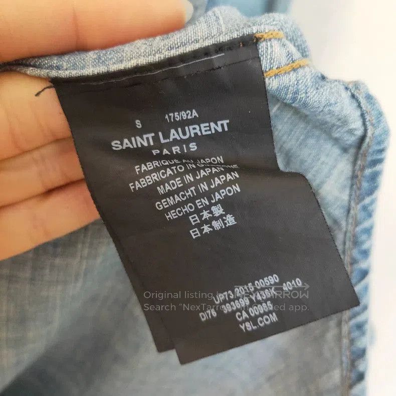 Yves Saint Laurent YSL Classic Denim Button-Up Shirt. Size US S / EU 44-46 / 1 - 4 Thumbnail